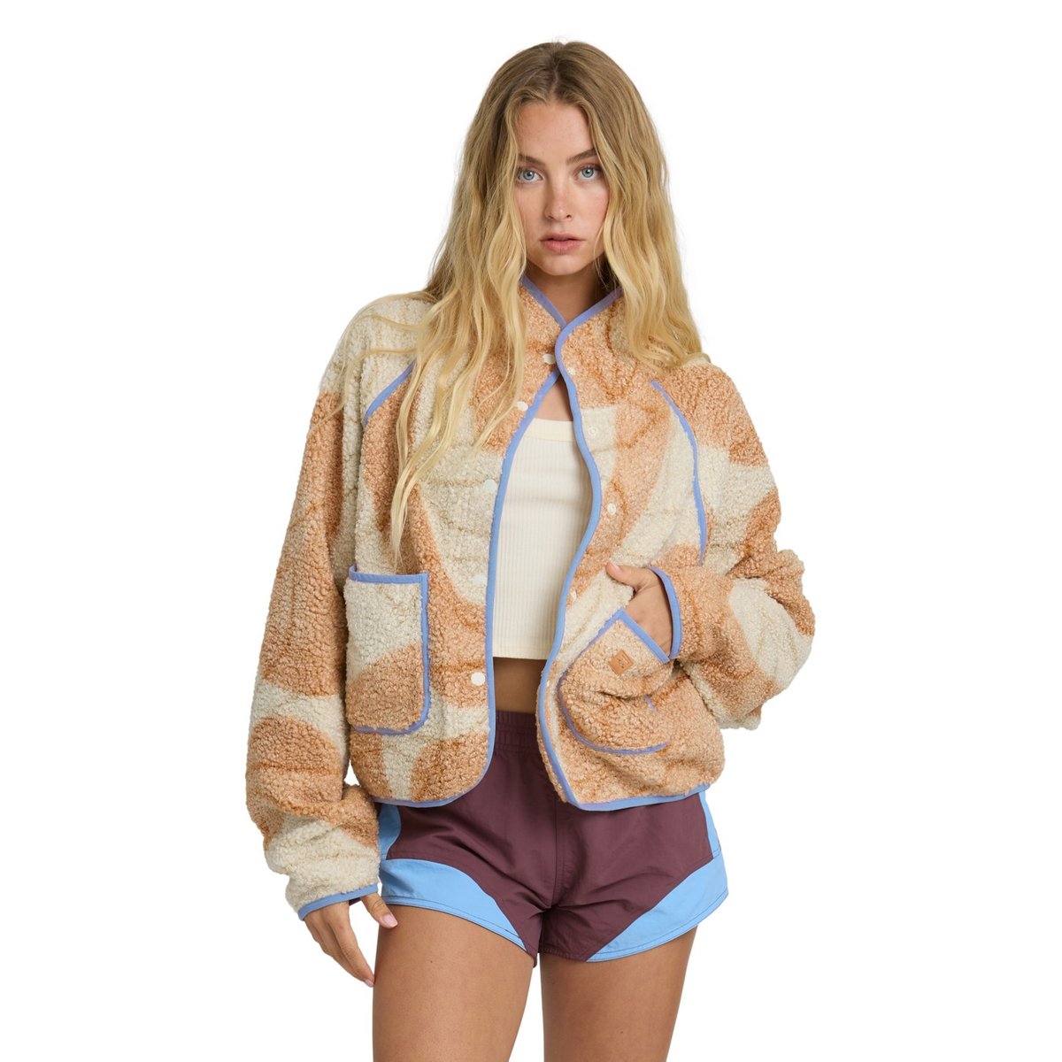 Polaire boutonnée DAWNEY SNAP UP blanc white cap, BILLABONG