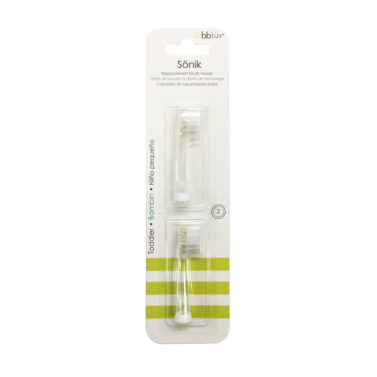 Lot de 2 têtes de brosses à dents enfant blanc, BBLÜV