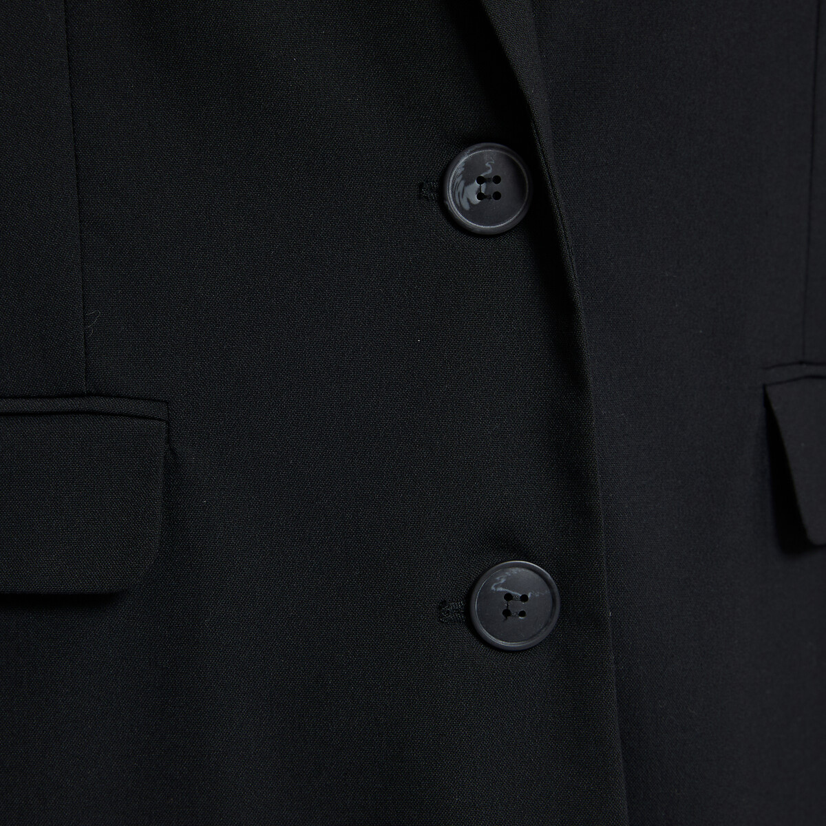 Blazer long oversize, ample, Signature CLÉANDRE noir, LA REDOUTE COLLECTIONS
