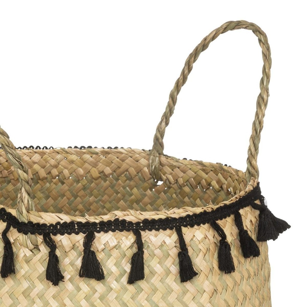 Panier Pliant Roseau Alina Noir D30 beige, ATMOSPHERA