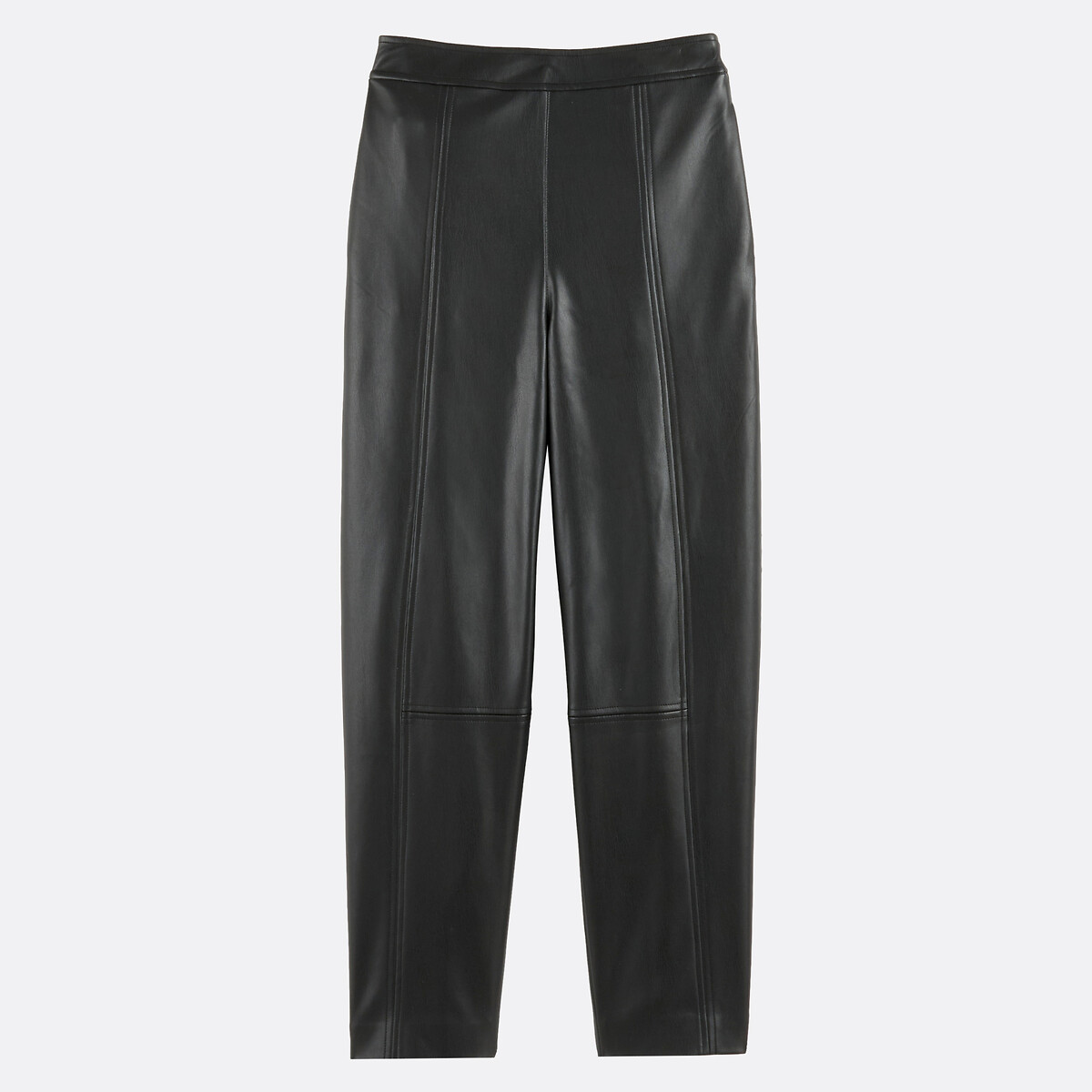 High Waisted Wide Leg Faux Leather Barrel Trousers black, LA REDOUTE COLLECTIONS