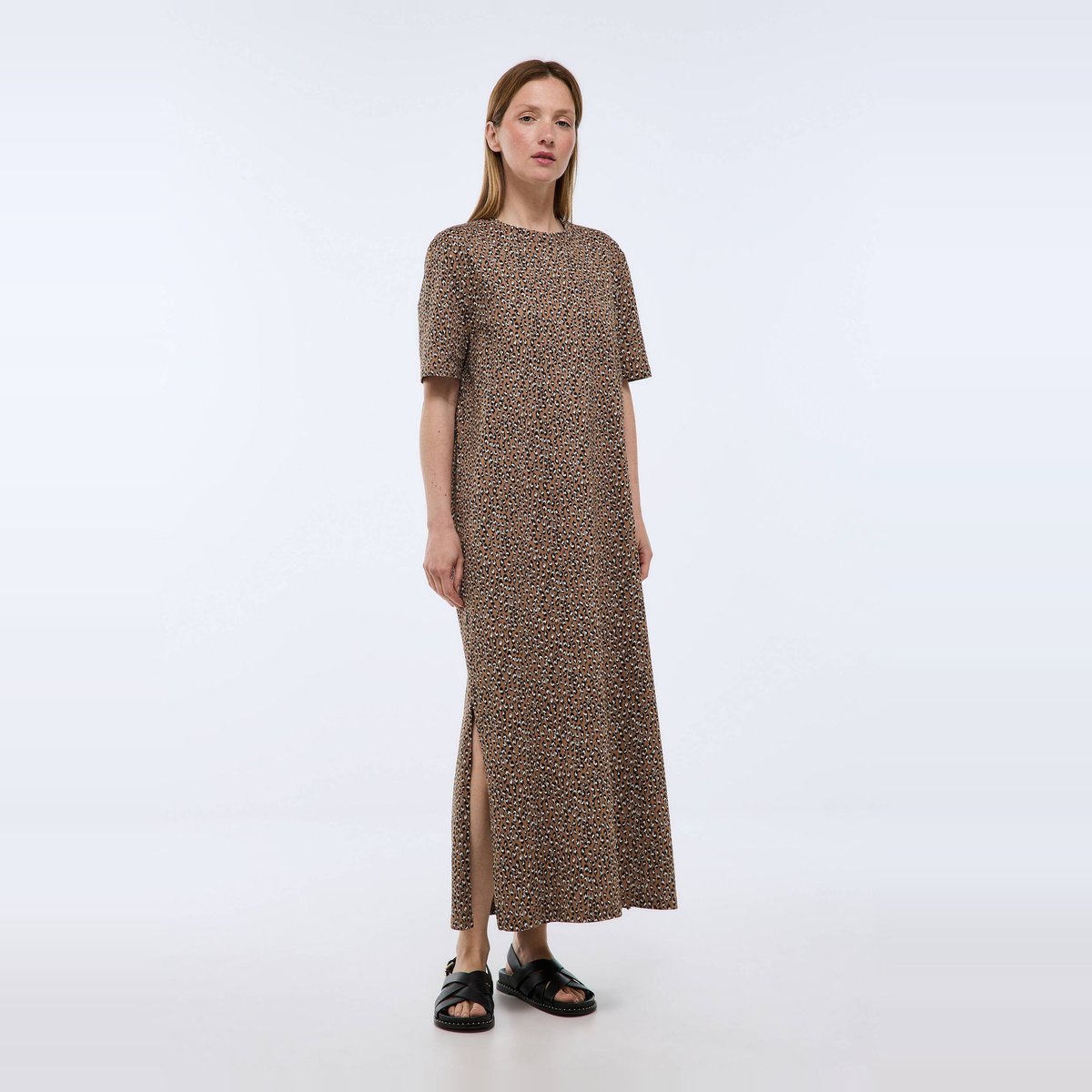 Robe t-shirt imprimé en coton BIO GOTS gabardine, MONOPRIX