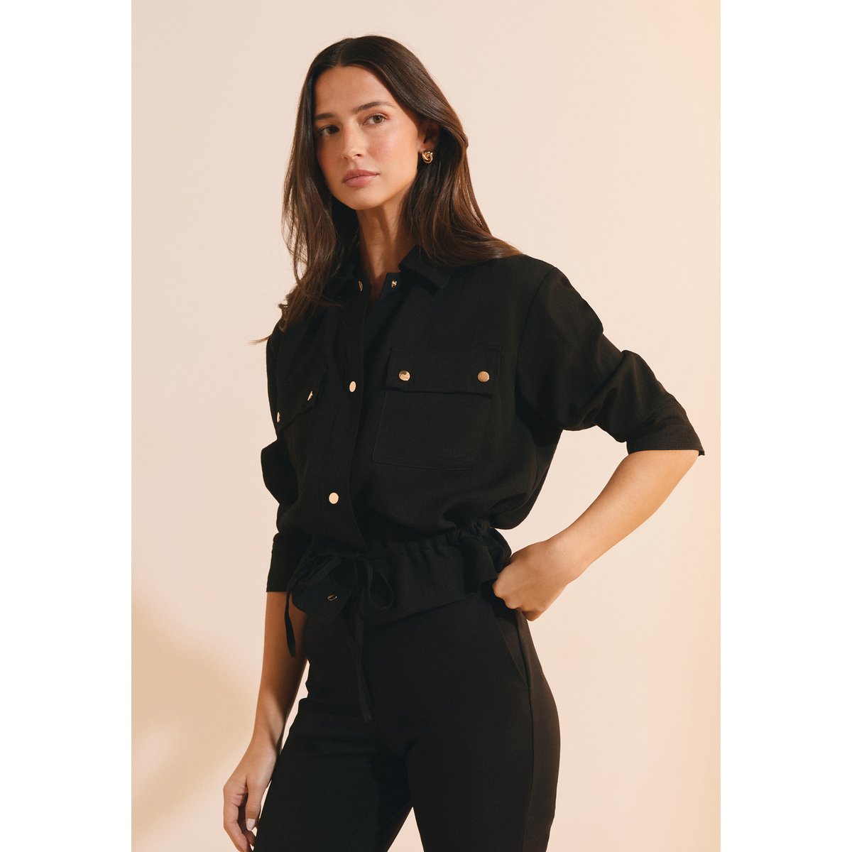 Veste avec détail bouton doré VAHIMO noir, ETAM