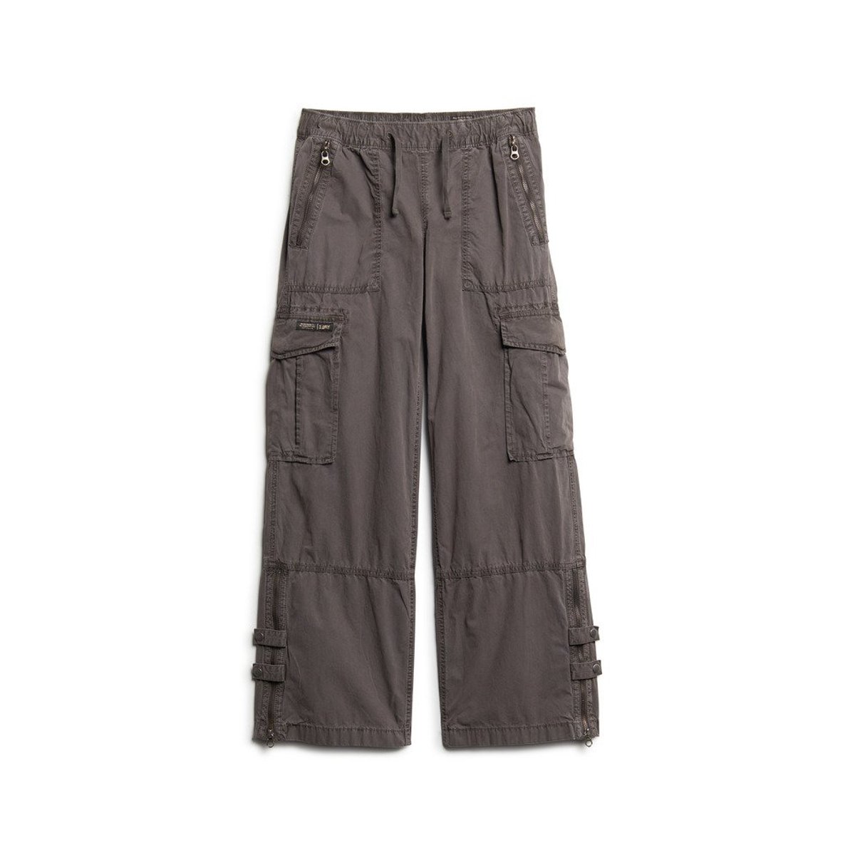 Pantalon cargo taille basse élastique Vintage marron taupe délavé, SUPERDRY