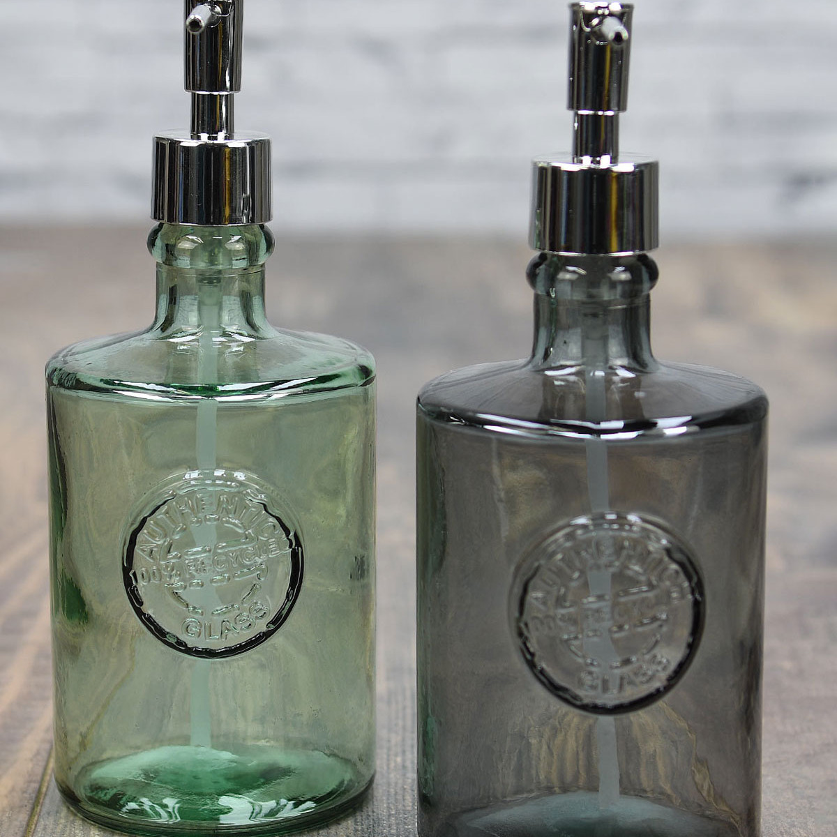 Distributeur de savon en verre recyclé AUTHENTIC naturel, SENSEI MAISON