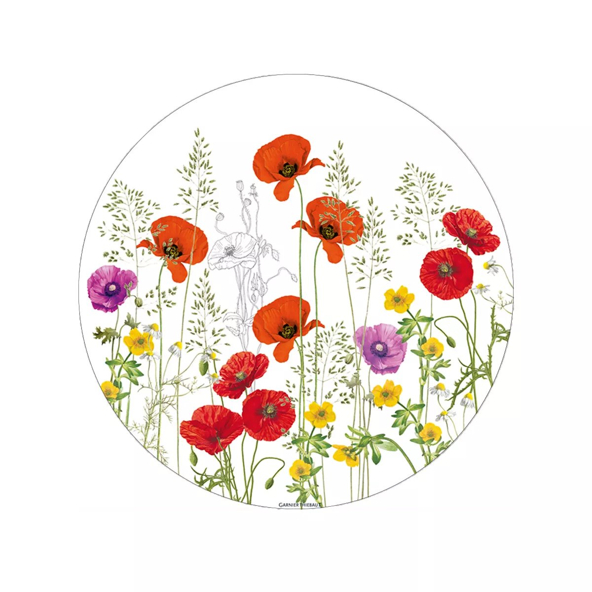 Set vinyle LES COQUELICOTS rouge, GARNIER THIEBAUT