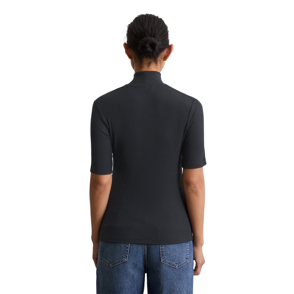 T-shirt à col roulé slim en TENCEL™ Modal bleu foncé, MARC O'POLO