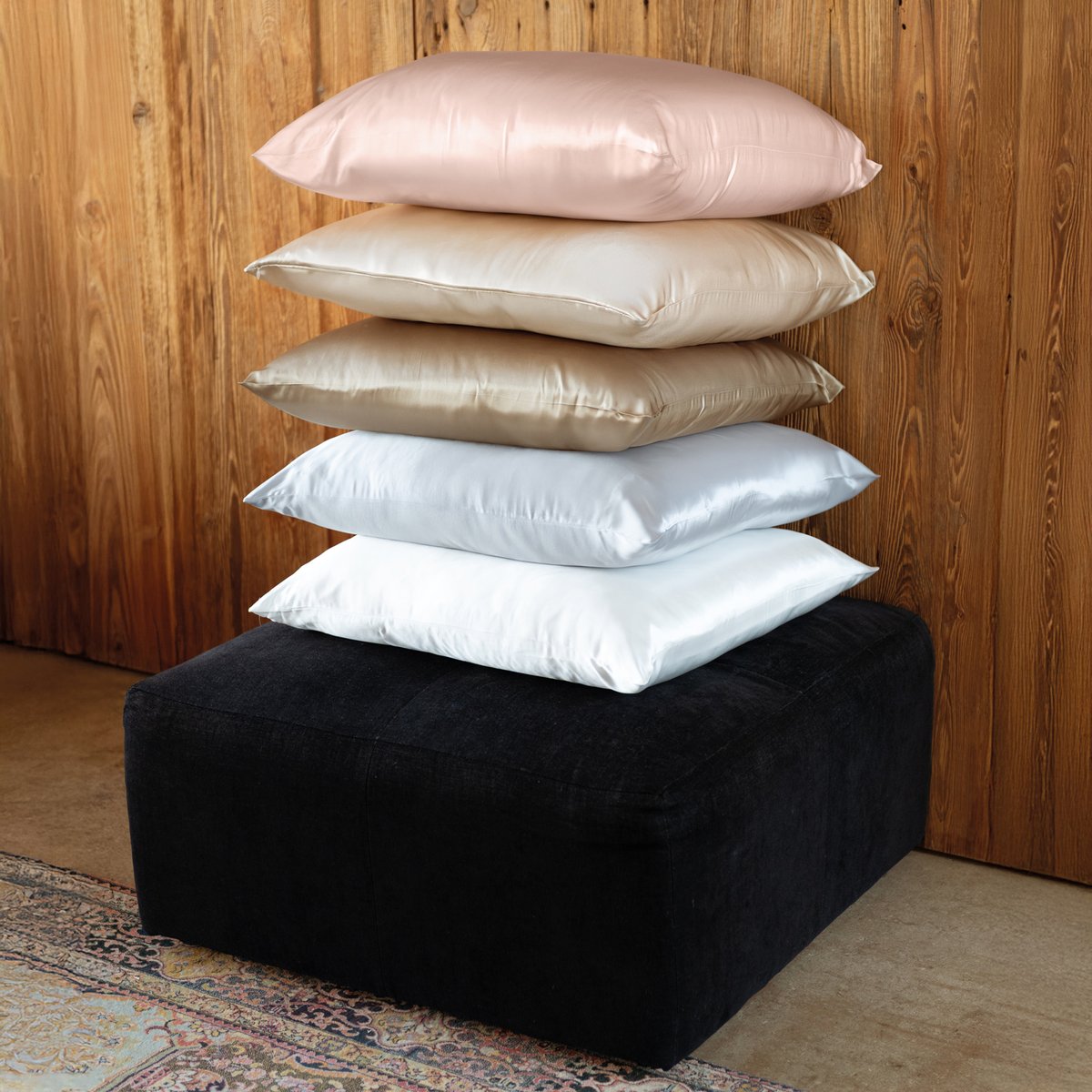 Taie d’oreiller en soie anti frisotti et anti-âge - QABANE taupe, HOME MAISON