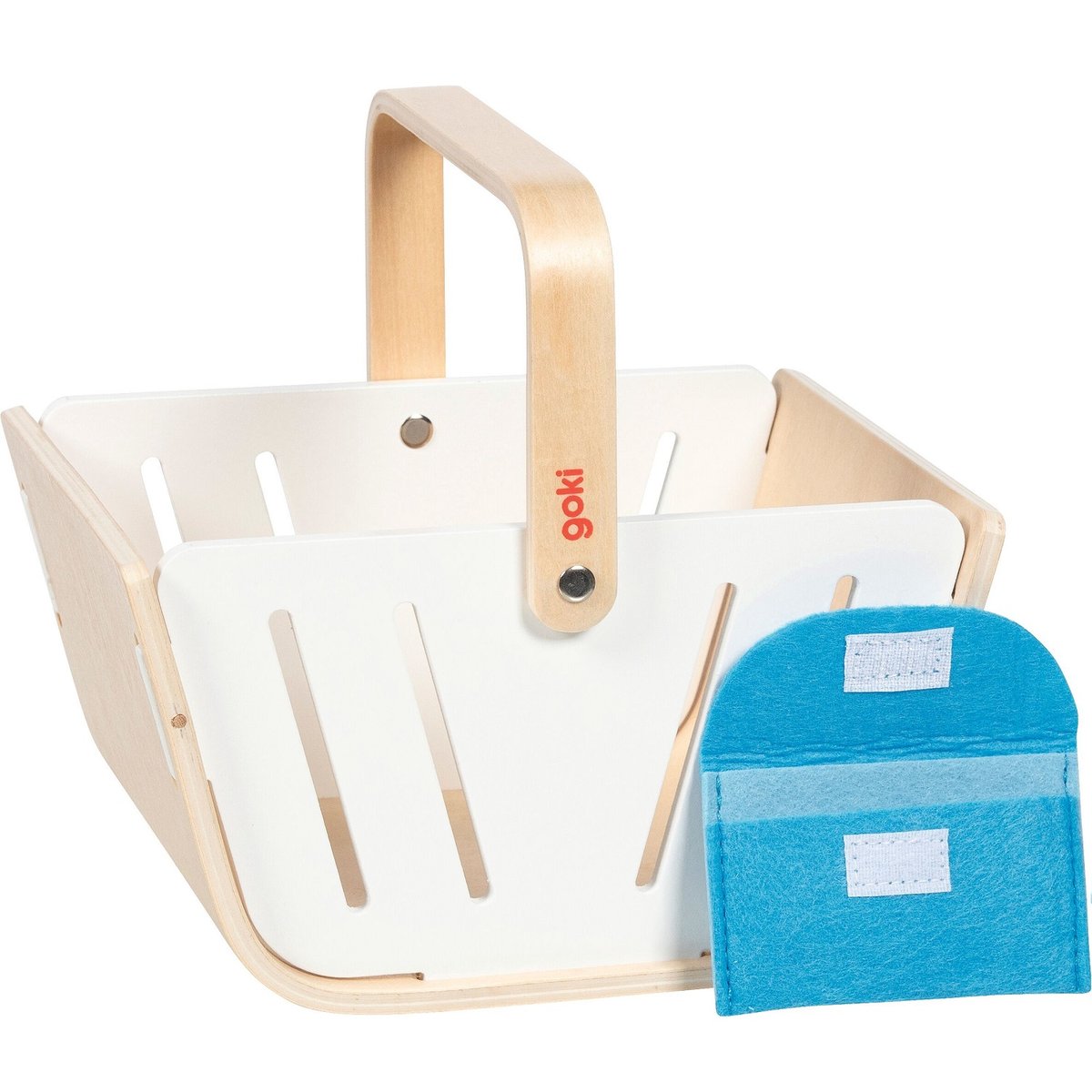 Panier de courses avec porte-monnaie blanc, GOKI