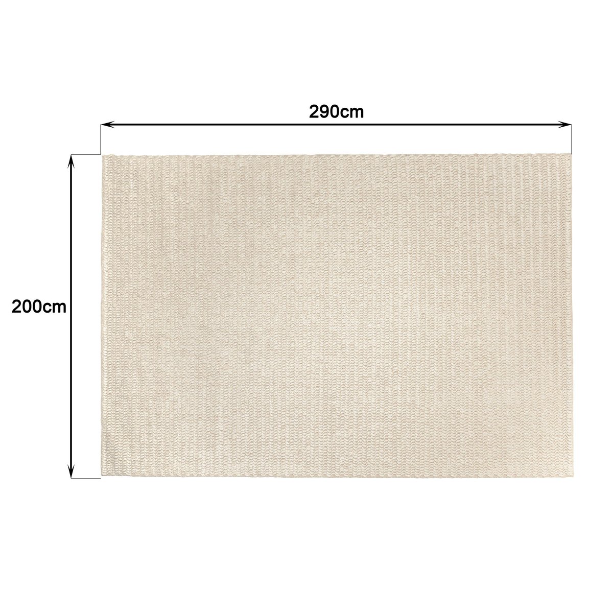Tapis rectangulaire 200 x 290 cm laine tissée beige beige, PIER IMPORT