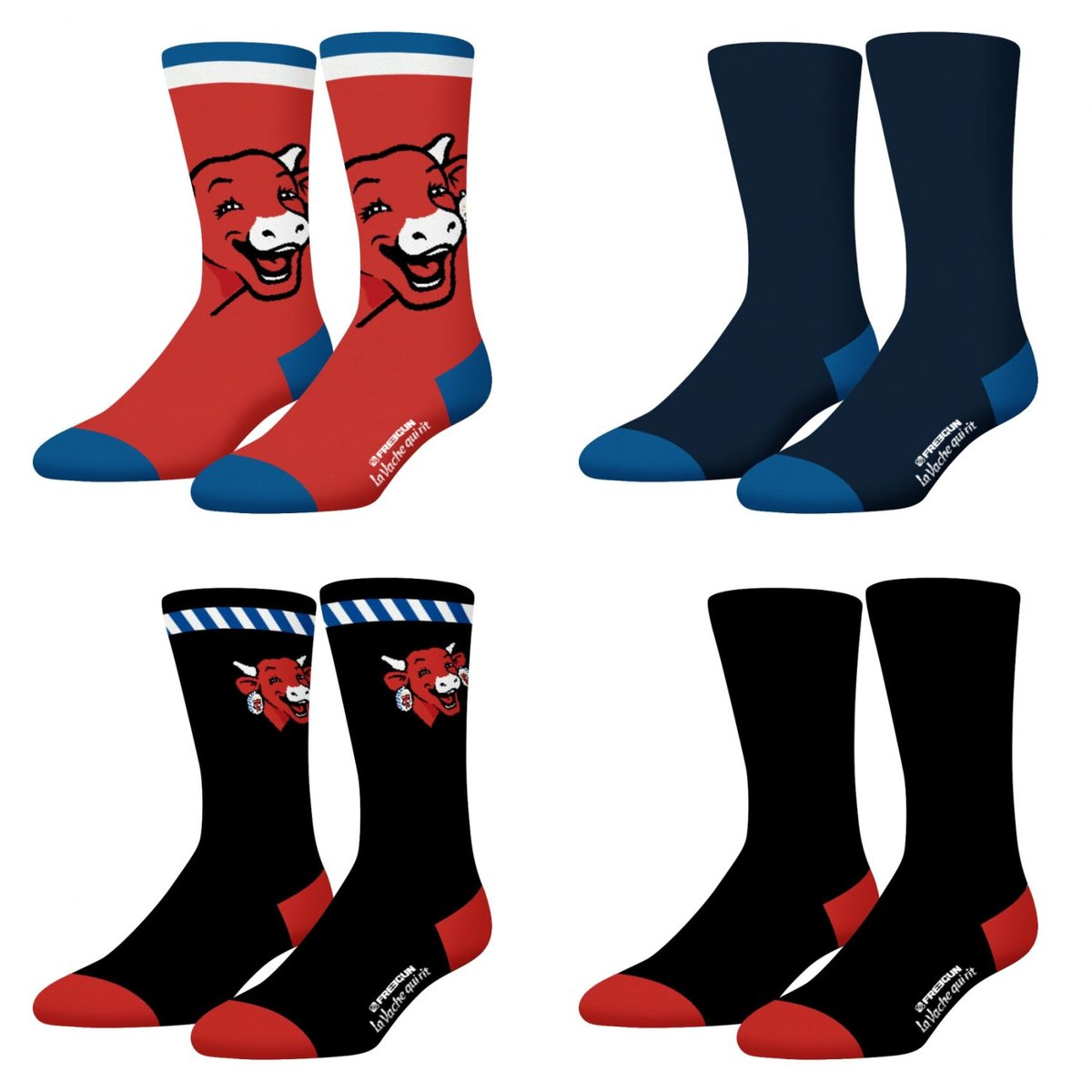 Lot De 4 Chaussette La Vache Qui Rit rouge/noir/blanc/bleu, FREEGUN