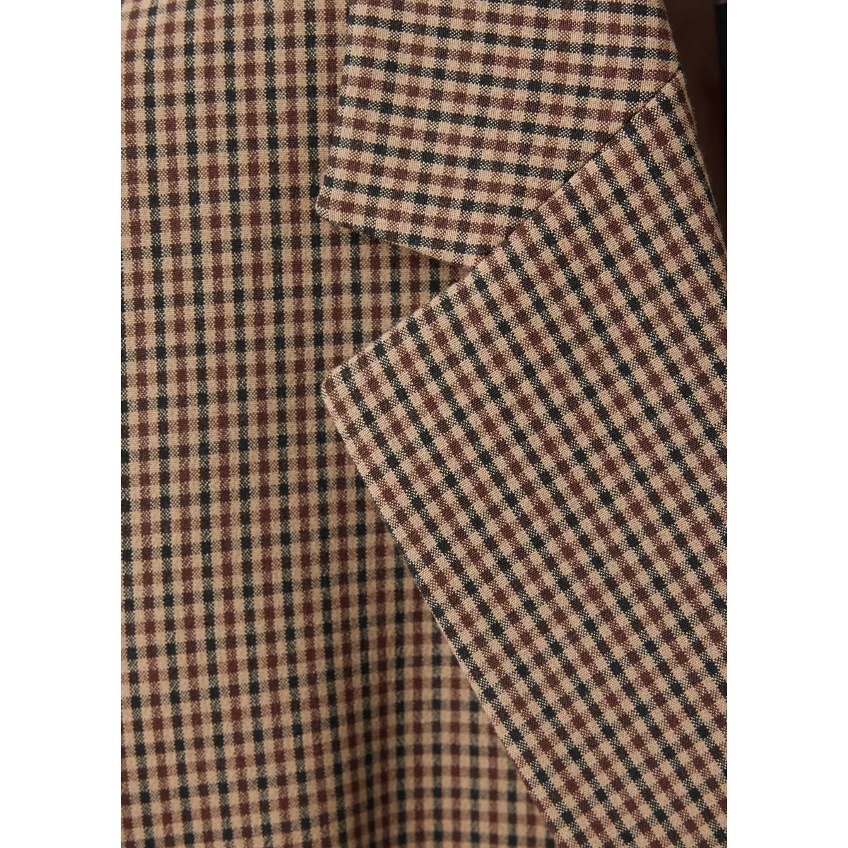Blazer pied-de-poule revers tabac, MANGO
