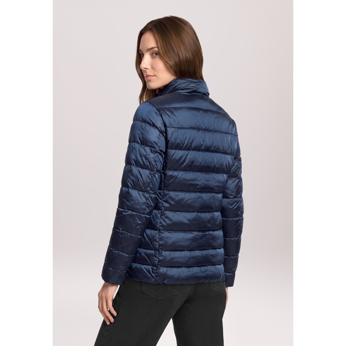 Doudoune surpiquée à col droit dress blues, BETTY BARCLAY