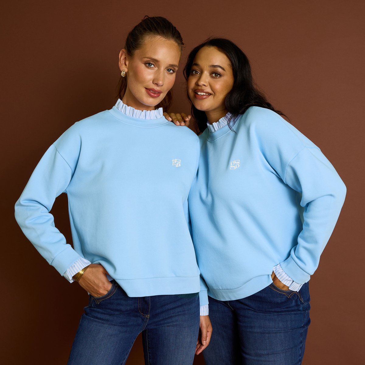 Sweat col victorien bleu, GRAIN DE MALICE