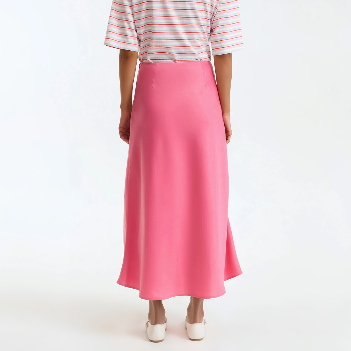 Signatures Marion Maxi Skirt in Matte Satin pink, LA REDOUTE COLLECTIONS