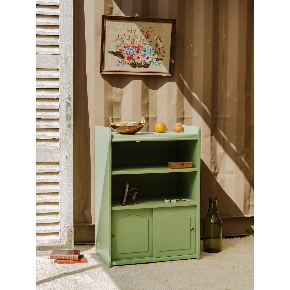 Étagère en bois vert Gaëlle N°879 - Bon état vert, DEBONGOUT