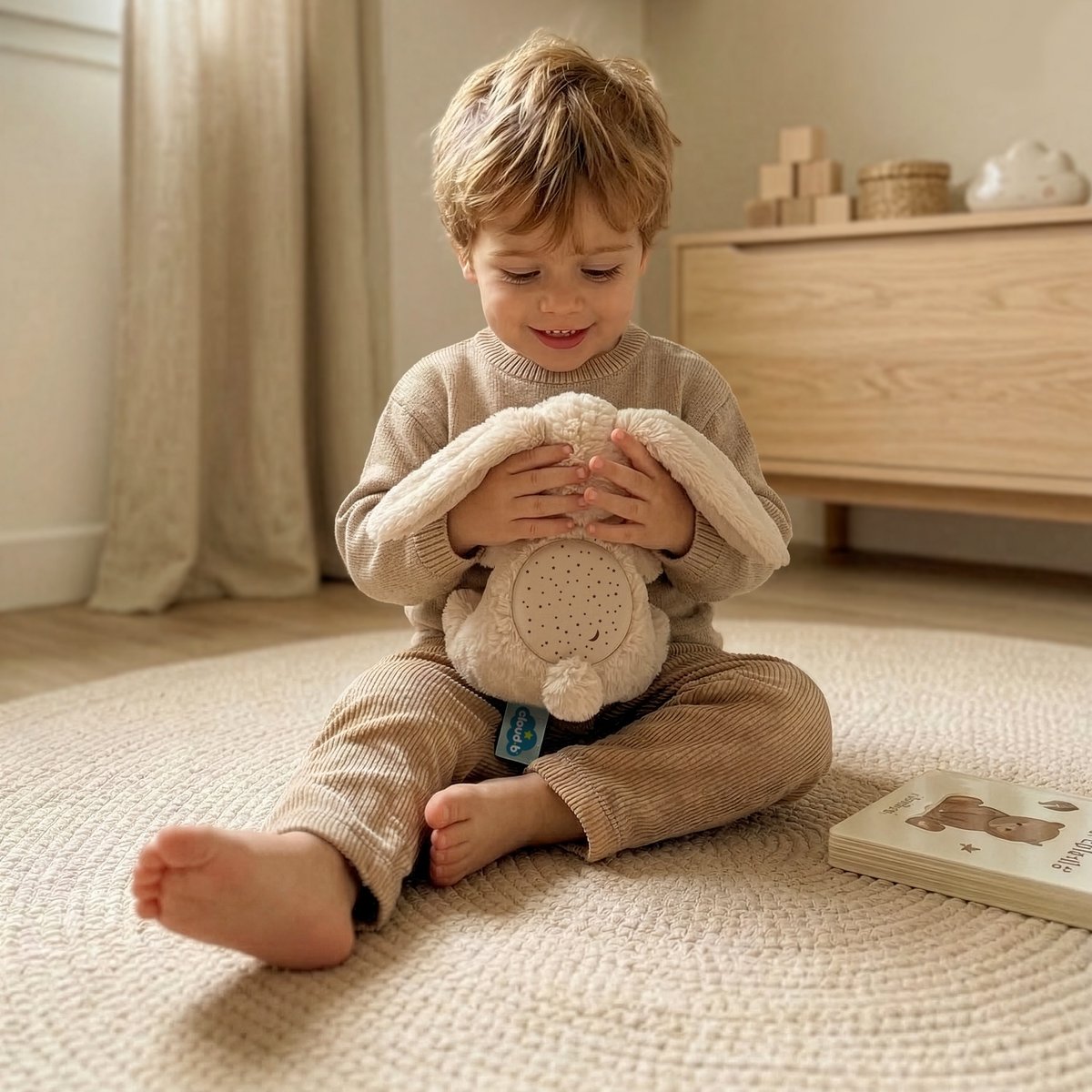 Peluche projecteur d'étoiles Lapin beige, CLOUD B