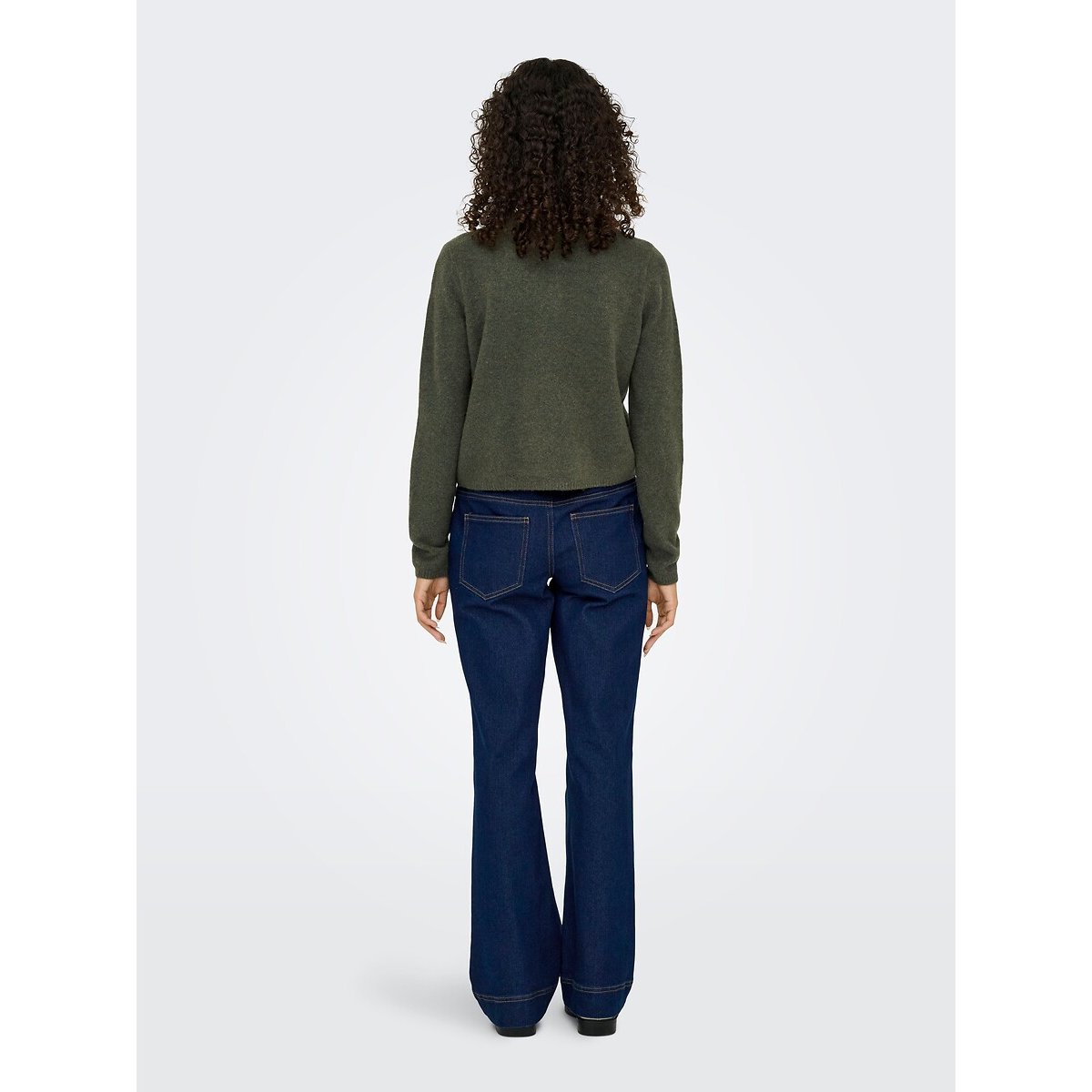 Kurzer Cardigan mit langen Ärmeln und Rundhalskragen khaki, JDY