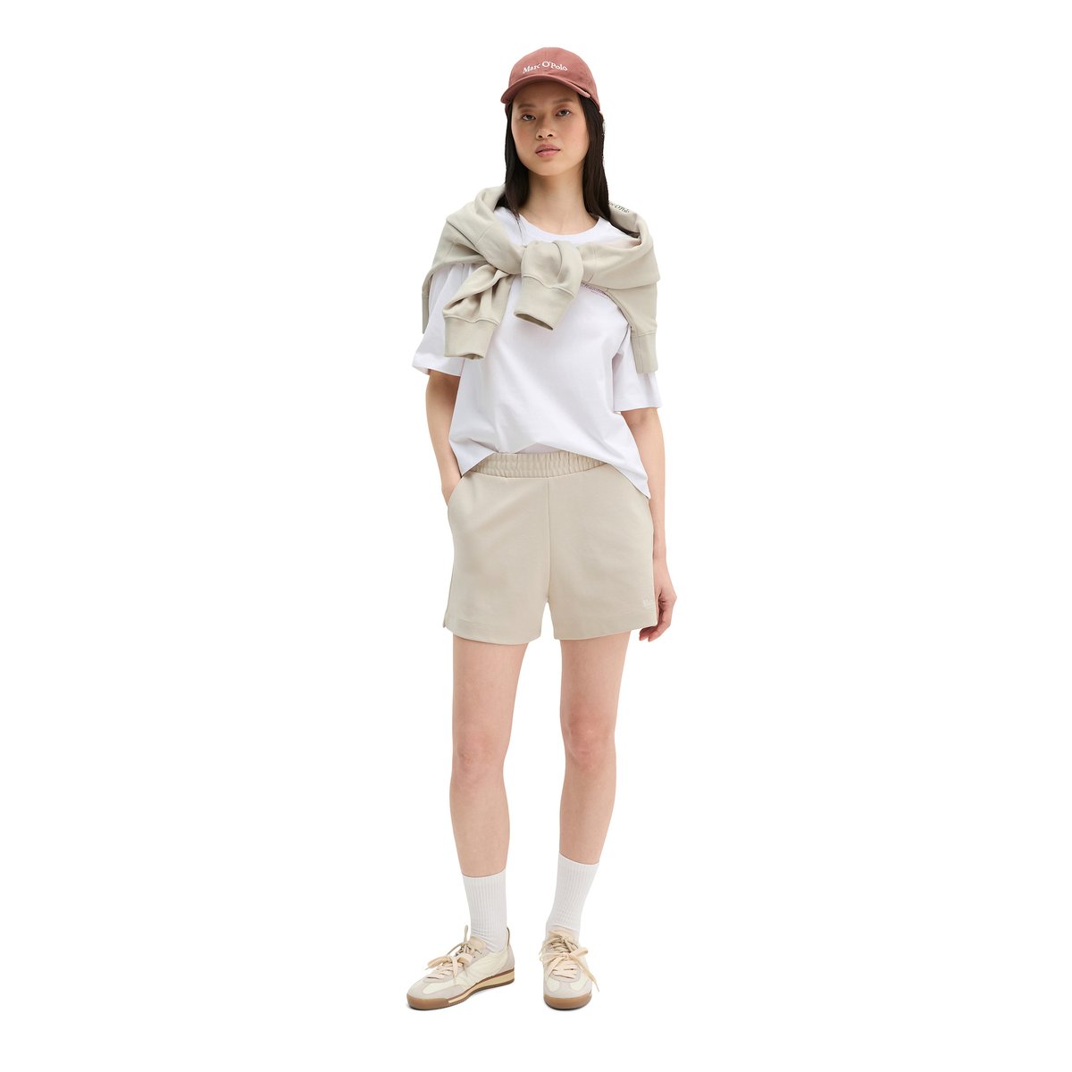 MOP Club '67 Sweat Short en mélange de coton organique gris, MARC O'POLO