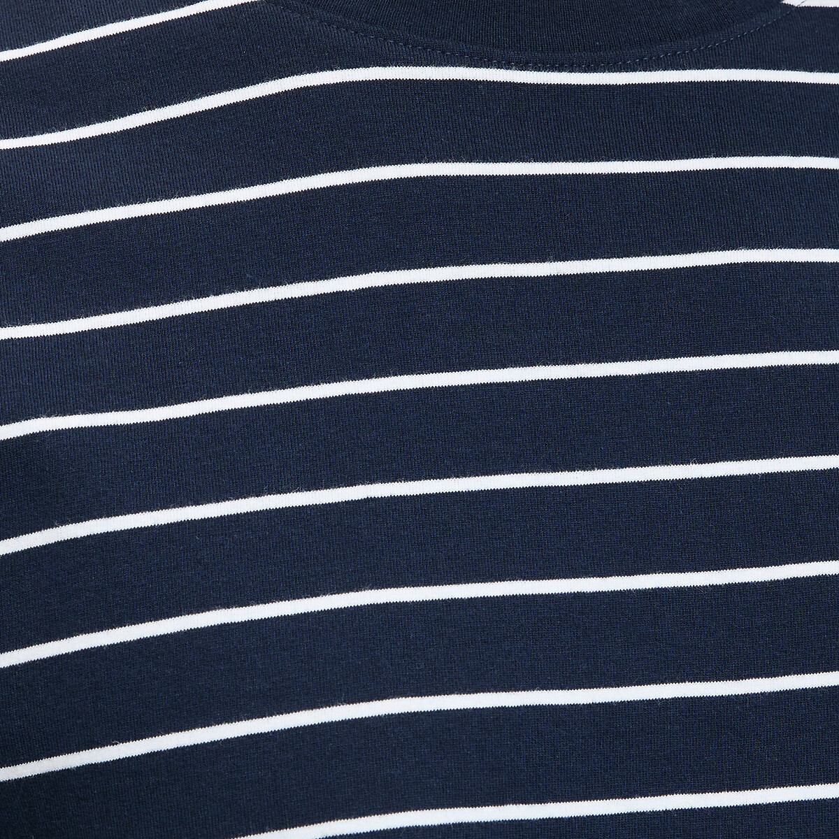 T-shirt col rond manches courtes rayé bleu marine rayé blanc, LA REDOUTE COLLECTIONS