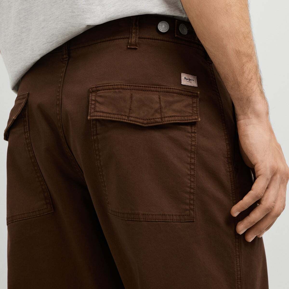 Pantalon En Sergé Coupe Décontractée brun mocca foncé, PEPE JEANS