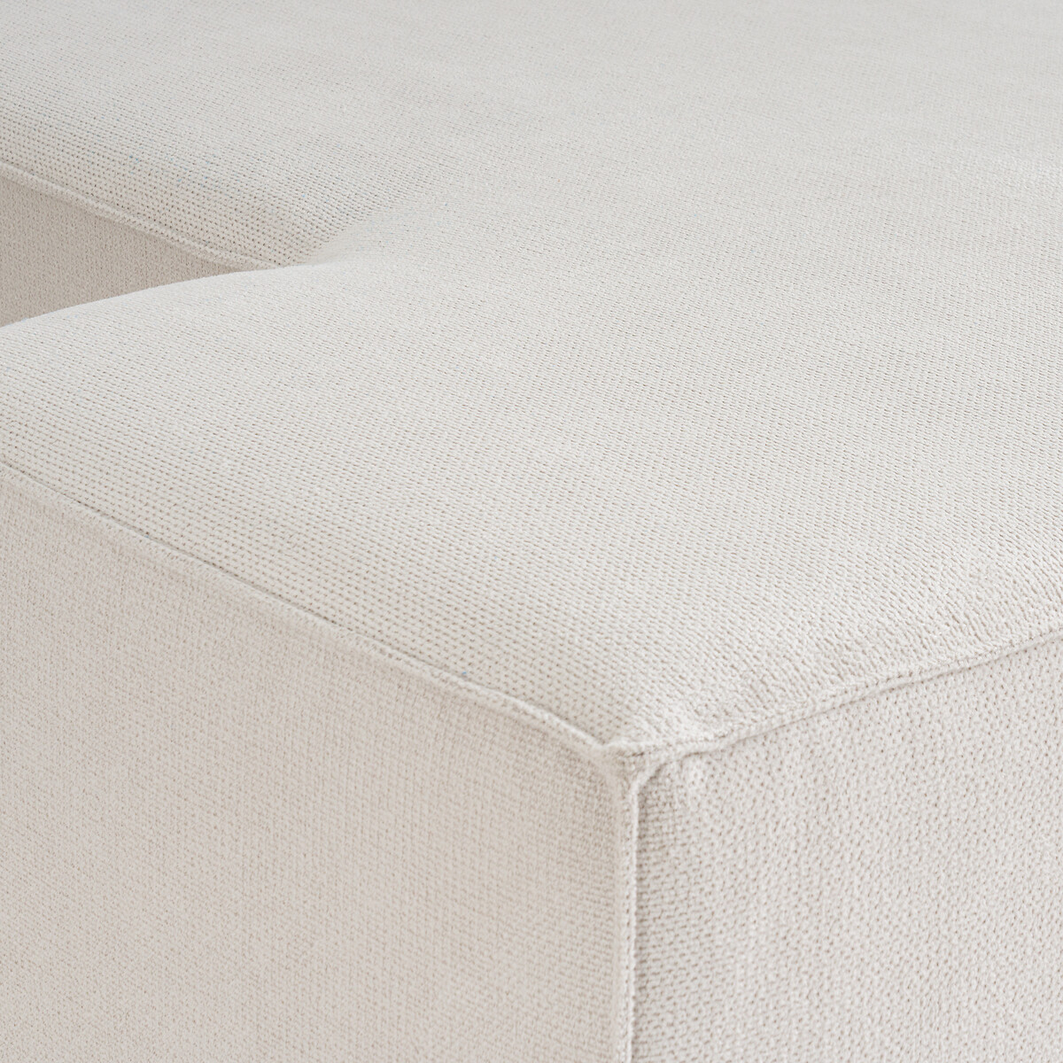 Canapé angle convertible polyester texturé, Ginosa ecru, LA REDOUTE INTERIEURS