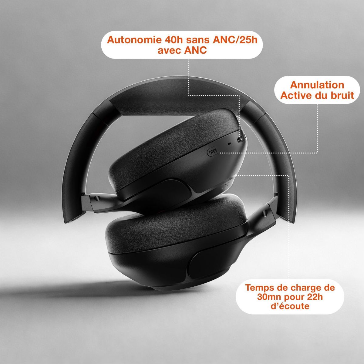 Casque AB1070 Bluetooth NC couleur unique, ESSENTIEL B