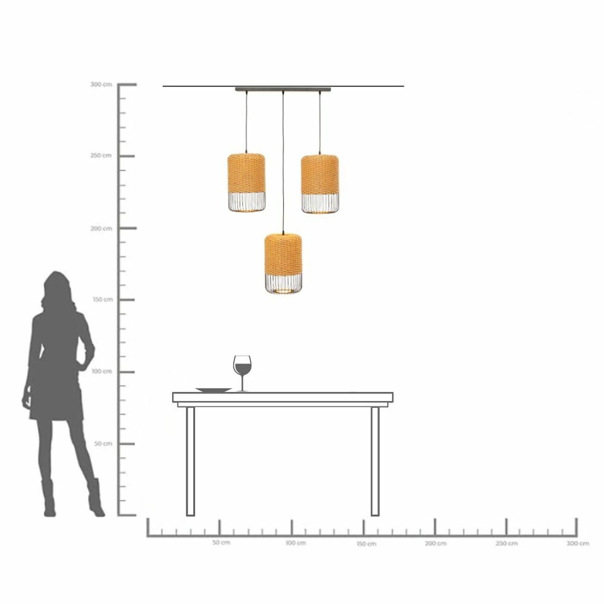 Lampadario Aloha Tre 142cm marrone, KARE DESIGN