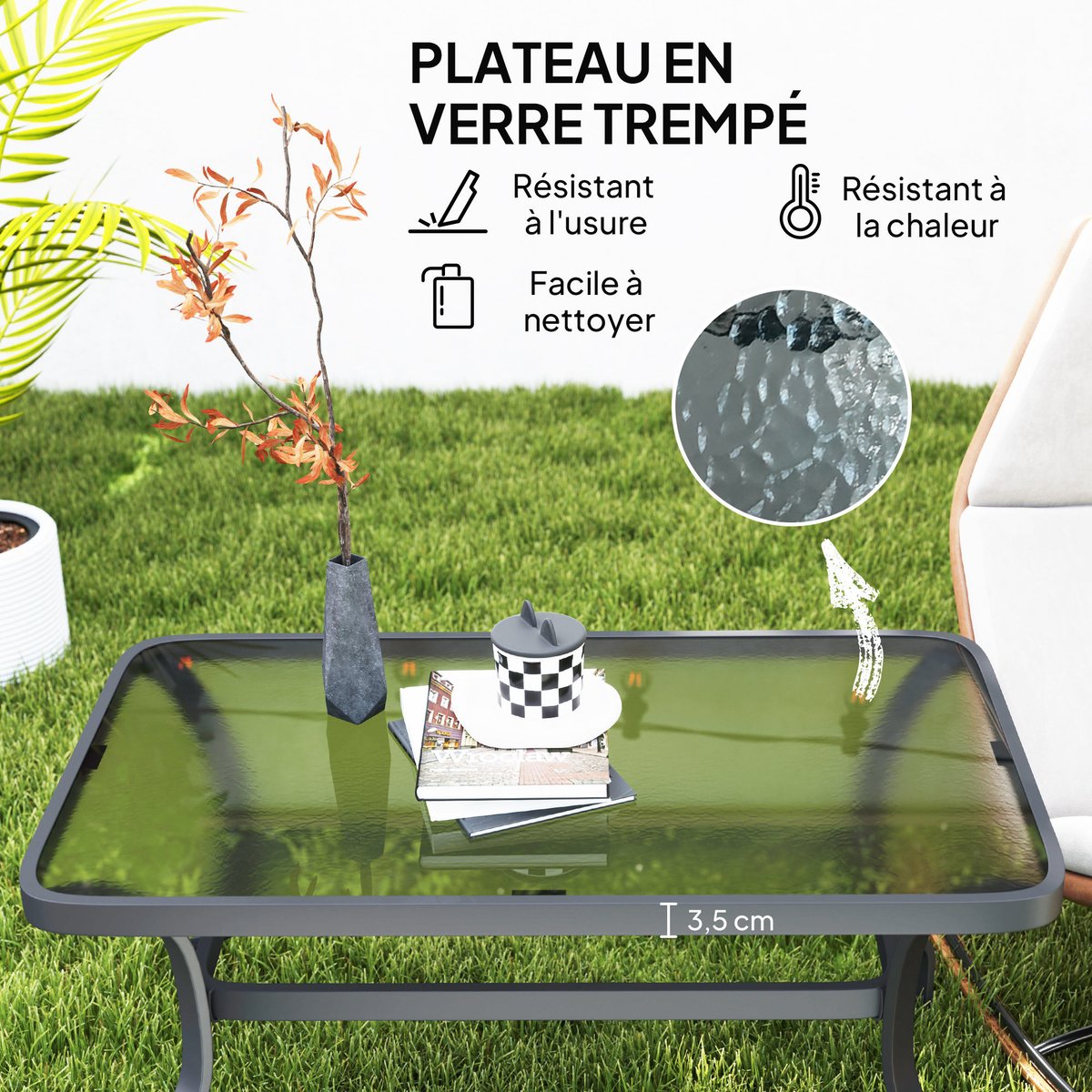 Table basse Métal Noir noir, OUTSUNNY
