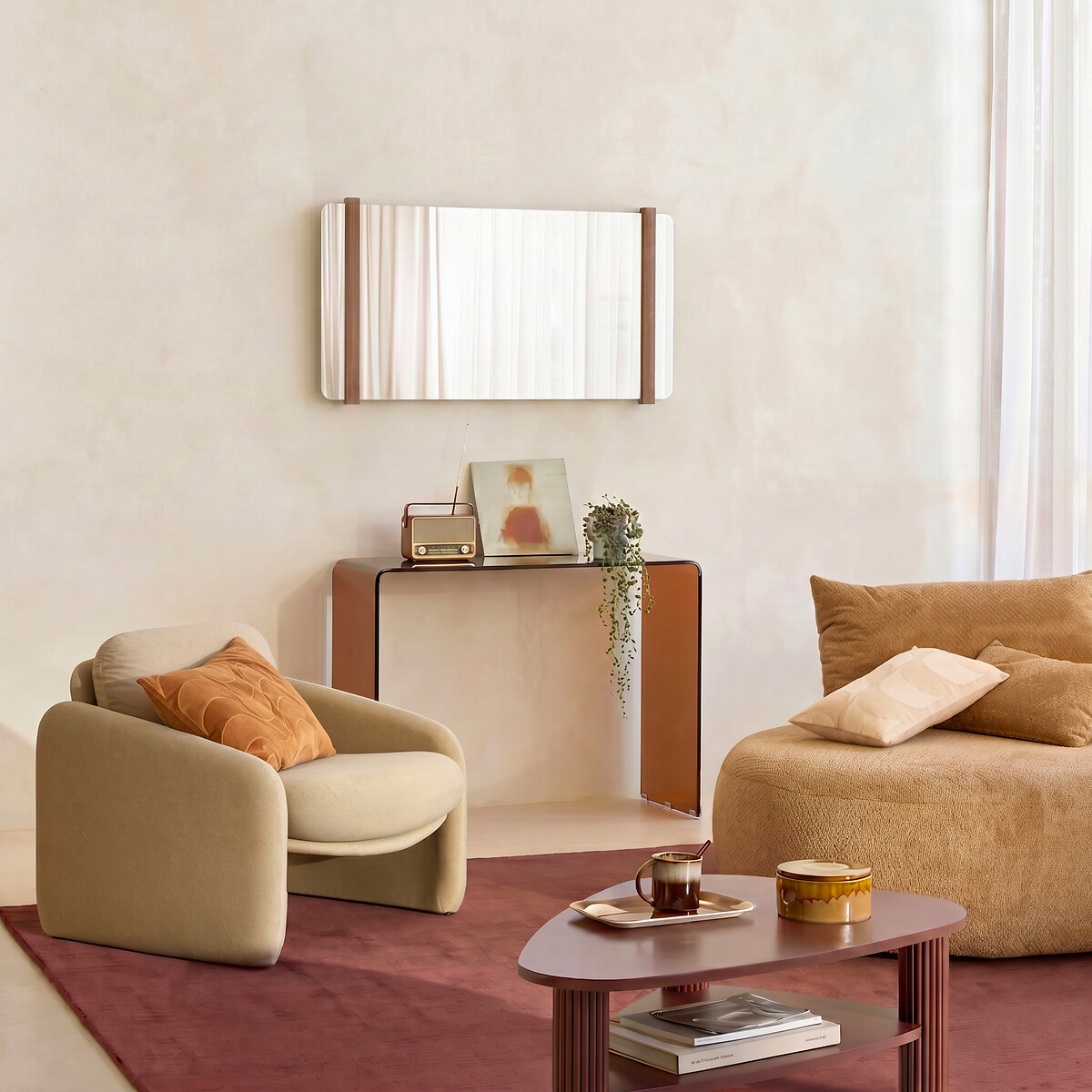 Console en verre trempé, JOAN ambre, LA REDOUTE INTERIEURS