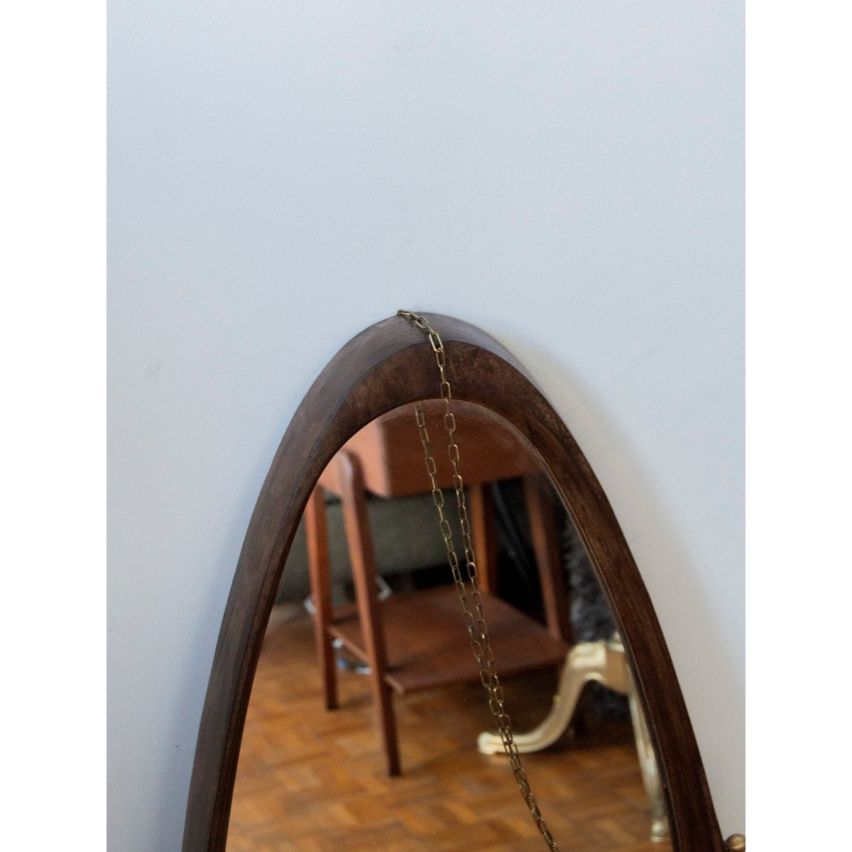 Grand miroir en teck massif Igor N°844 - Bon état bois, DEBONGOUT