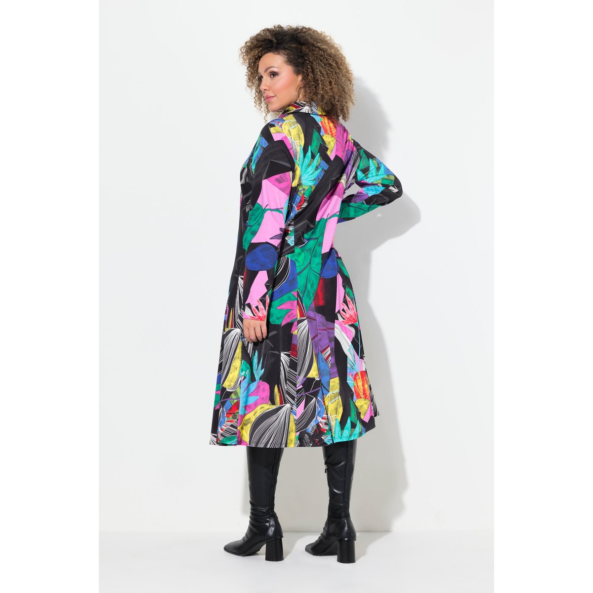 Robe en jersey à manches longues noir, ULLA POPKEN