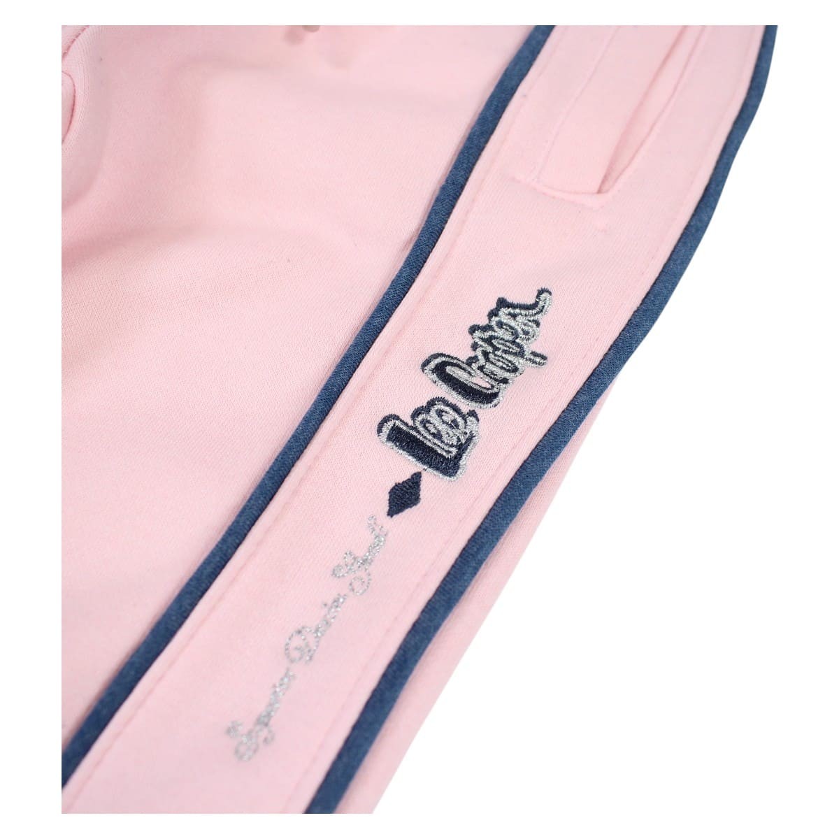 Ensemble veste zippée à capuche et pantalon de jogging à bandes rose pâle, LEE COOPER