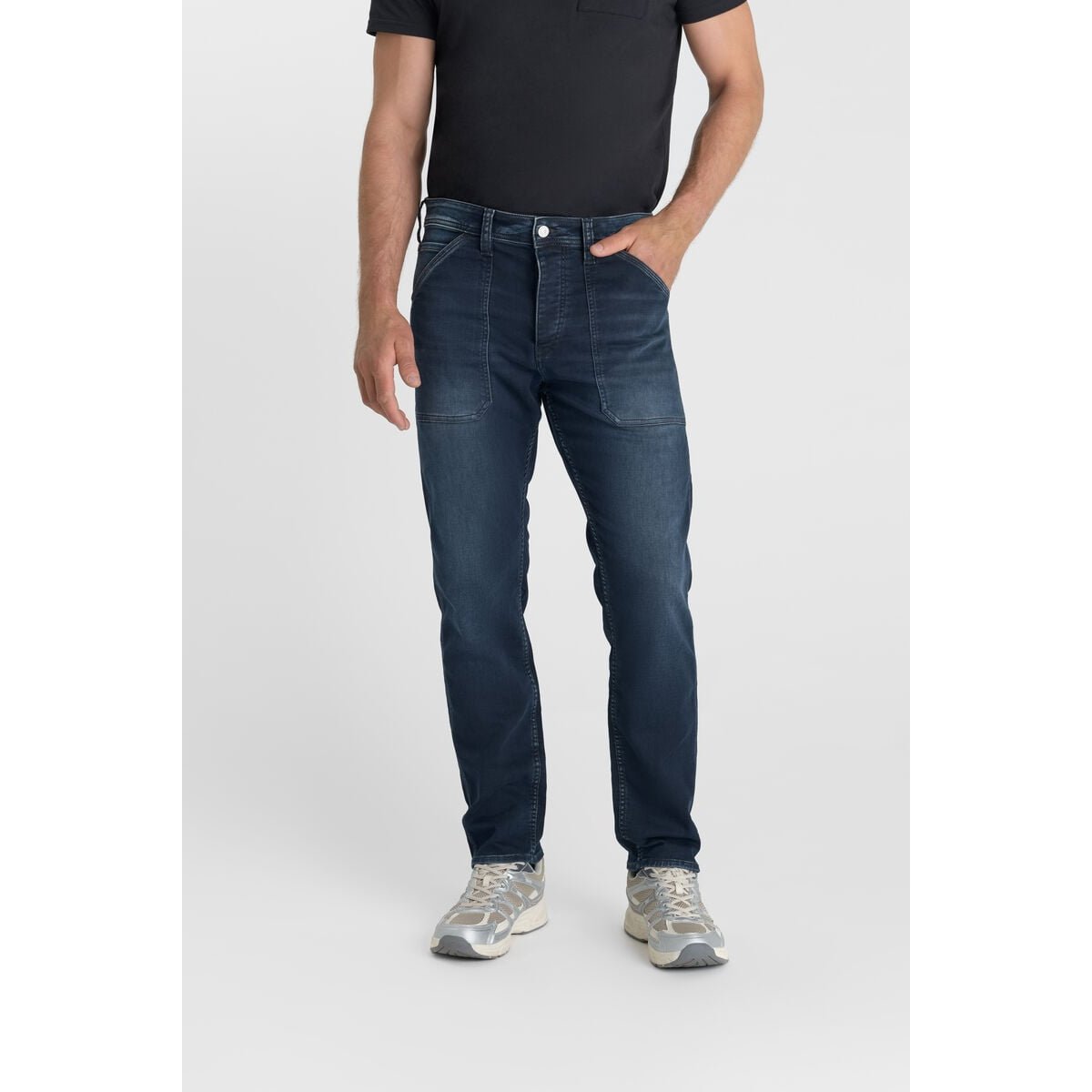 Jeans loose, large , longueur 34 blue / black, LE TEMPS DES CERISES