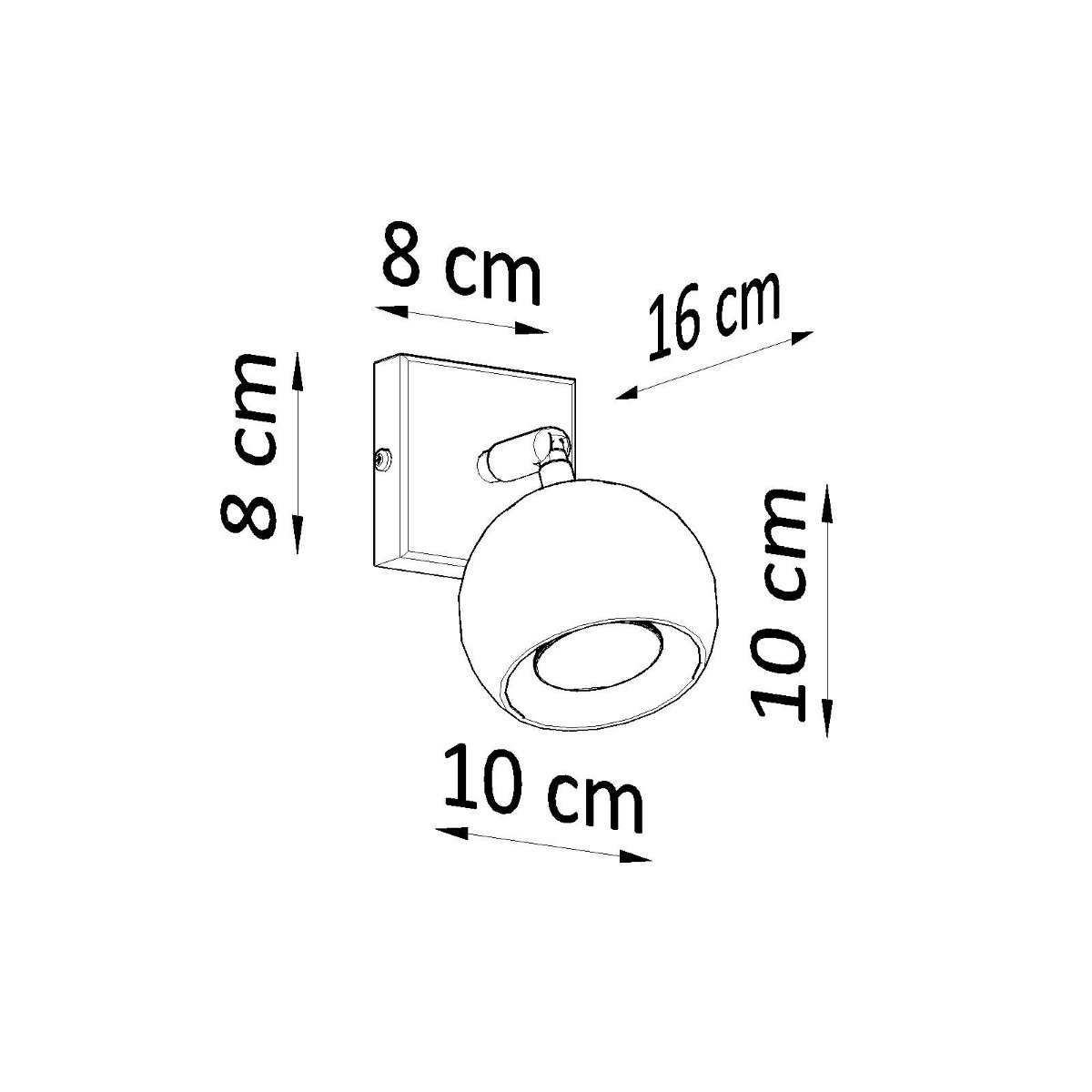 Applique Acier Blanc GU10 1 Oculare blanc, EDEN