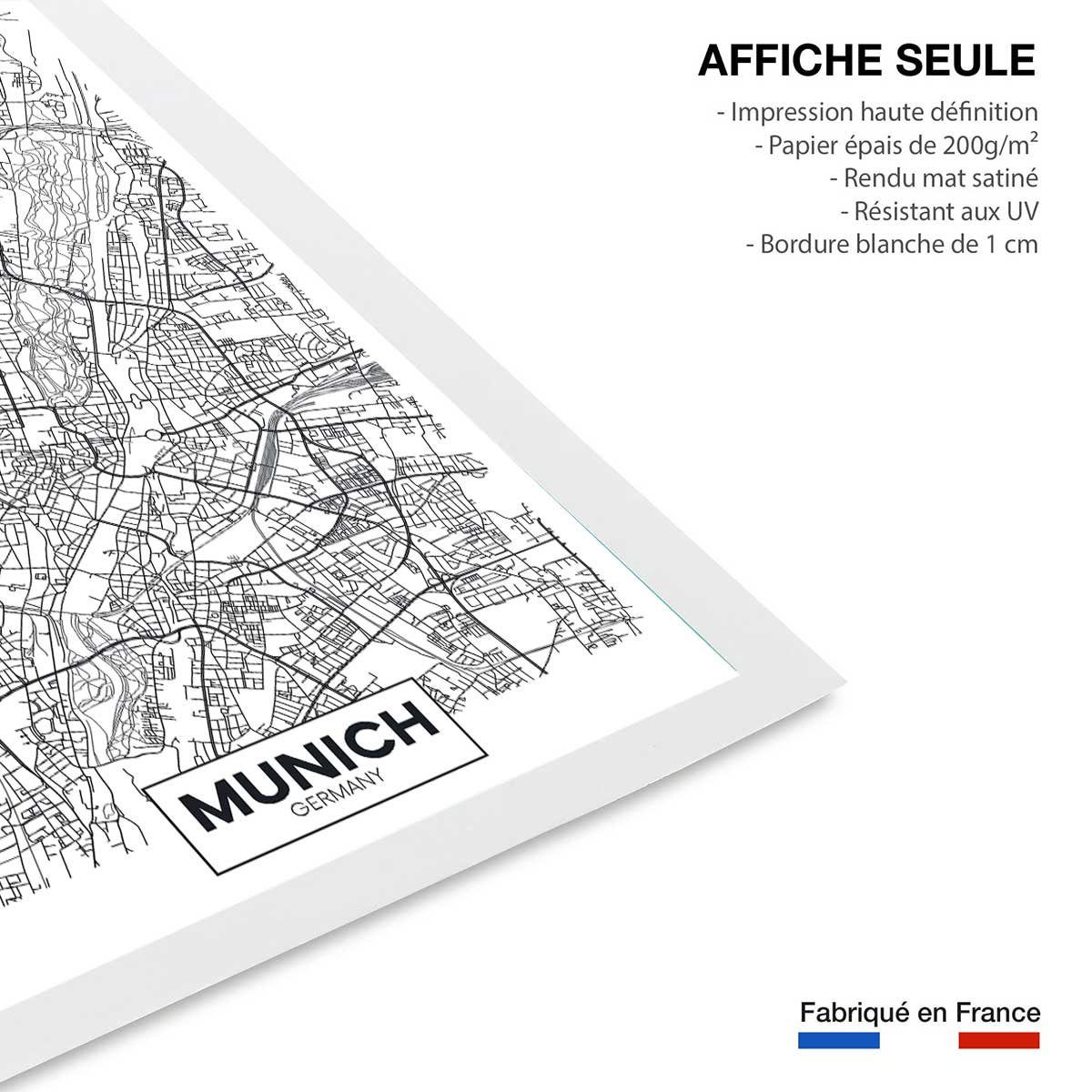 Affiche graphique munich germany affiche seule, HEXOA