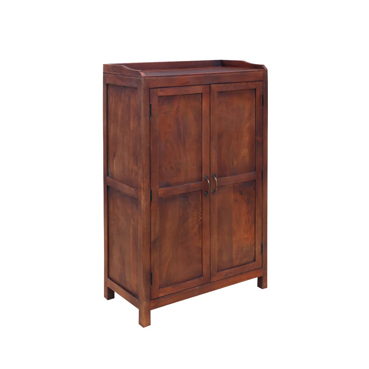 Armoire 2 portes en bois de manguier ARNO bois foncé, MADE IN MEUBLES