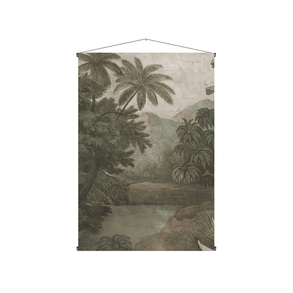 Kakemono tissu Jungle sauvage vert, ART FOR THE HOME