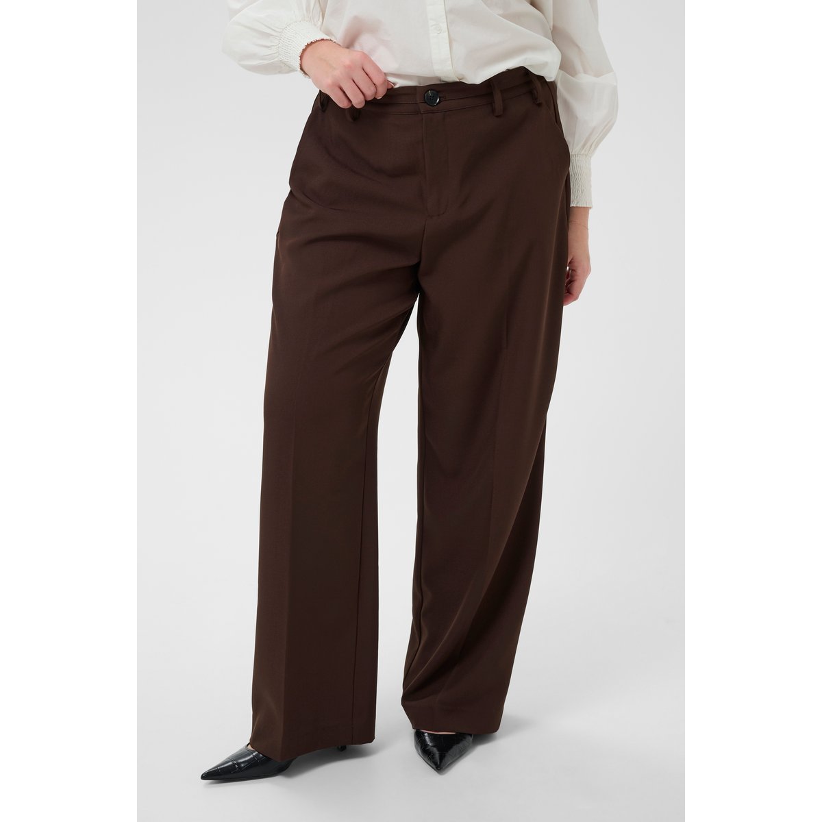 Pantalon de costume marron coffee bean, KAFFE CURVE