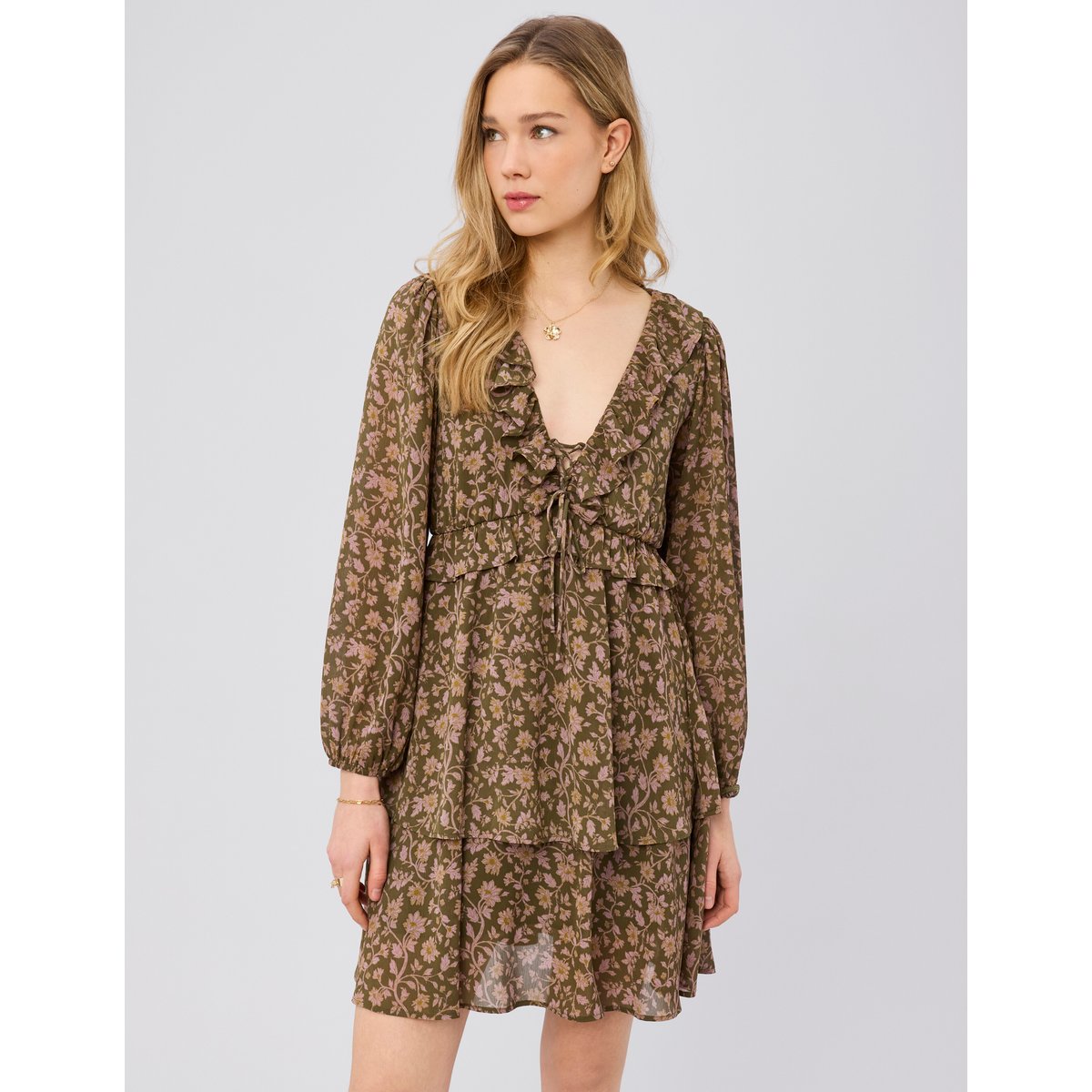 Robe imprimé fleuri multicolore, BZB