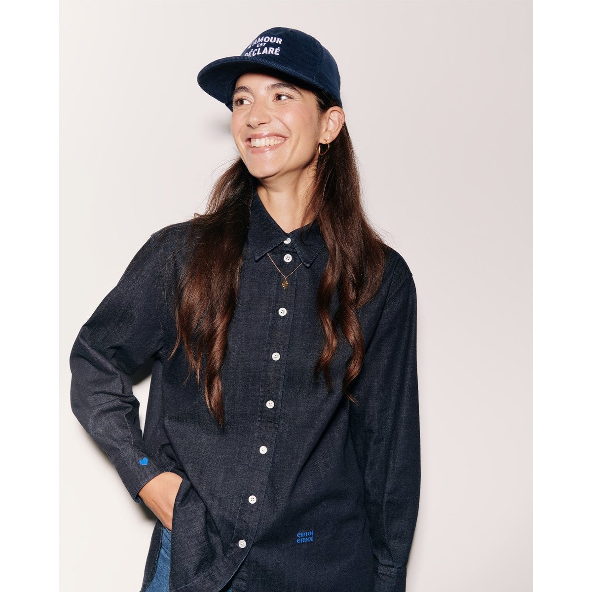 Casquette en velours, L'AMOUR EST DÉCLARÉ bleu - bleu - bleu nuit, EMOI EMOI