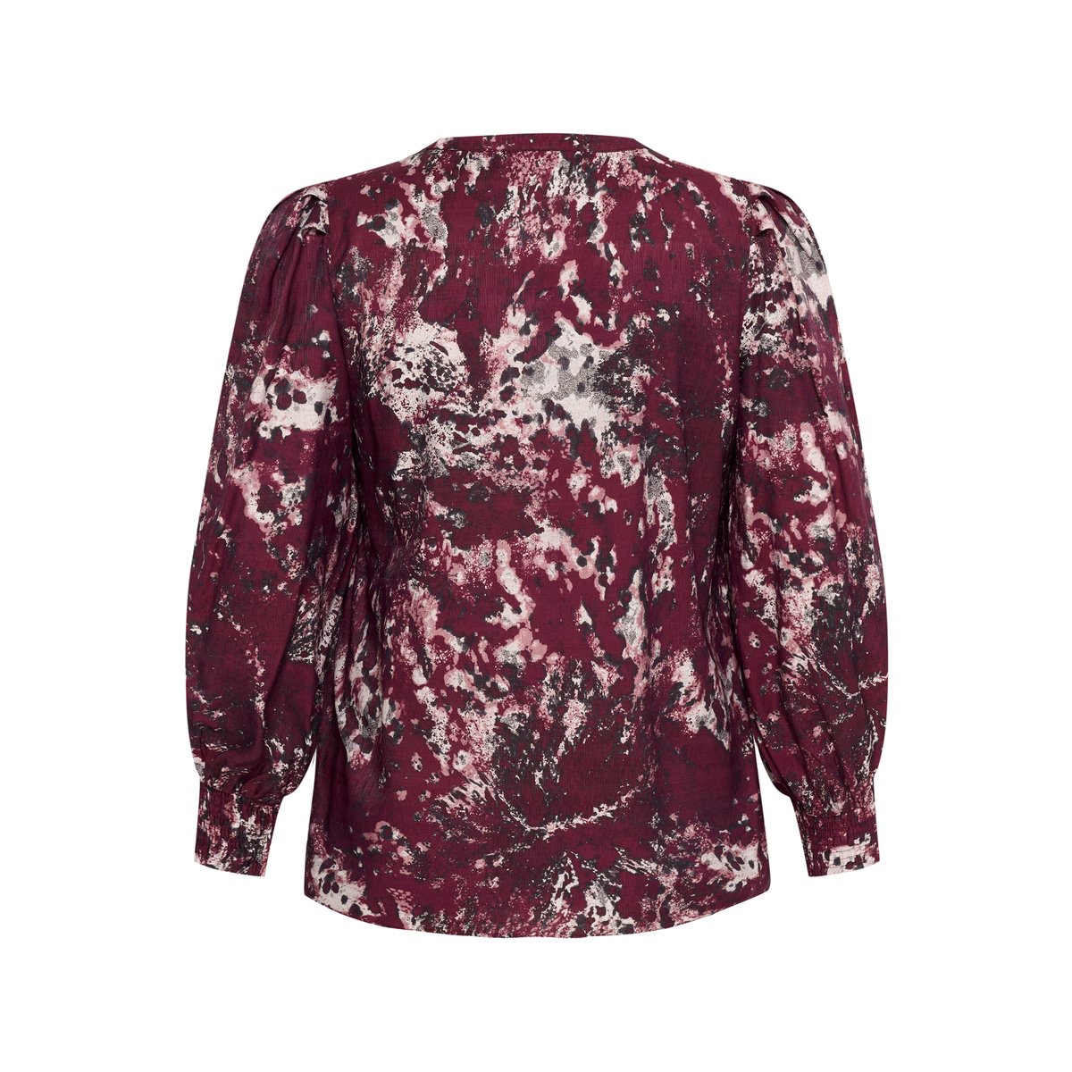 Blouse à manches longues rouge red black abstract, KAFFE CURVE