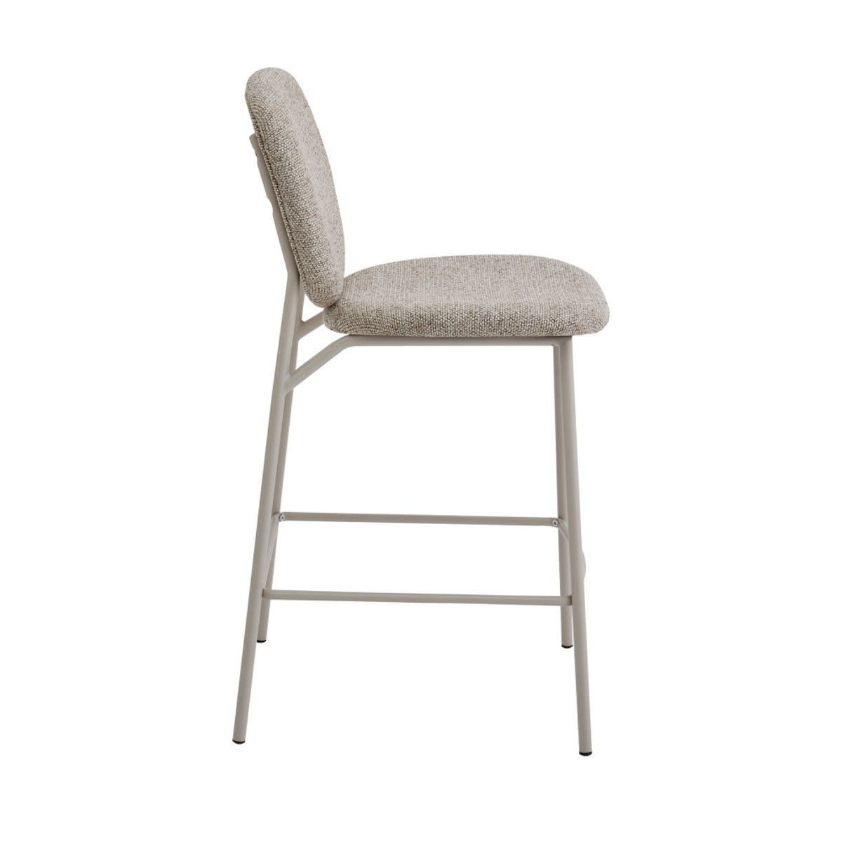 Lot de 2 tabourets de bar en tissu pieds beiges H65cm- DALBY marron chiné, DRAWER