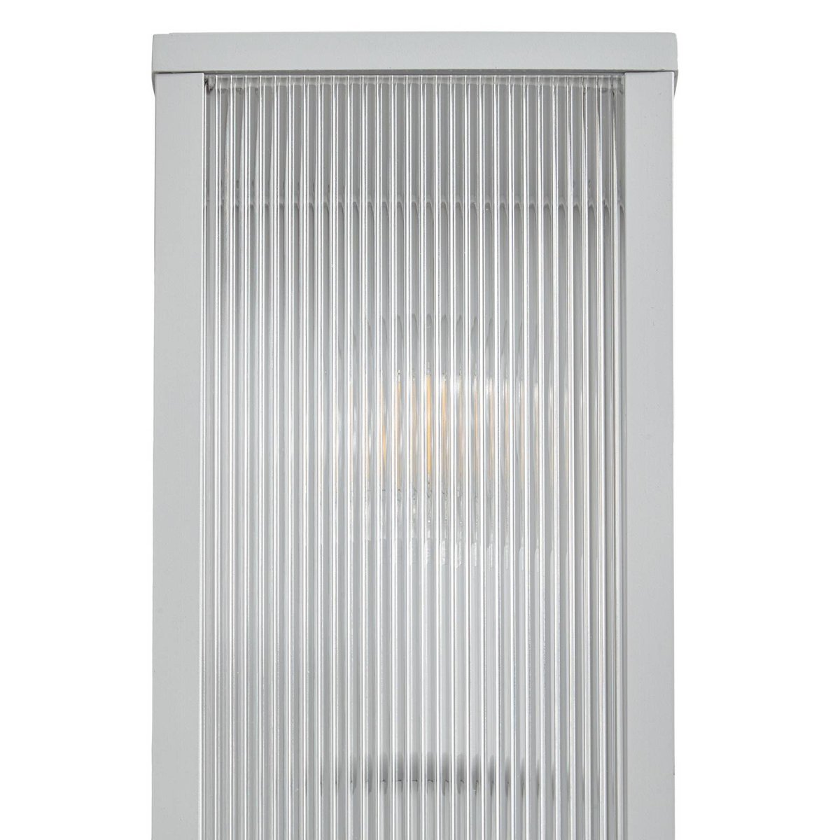 Applique extérieure en aluminium moderne gris, transparent et strié, LINDBY