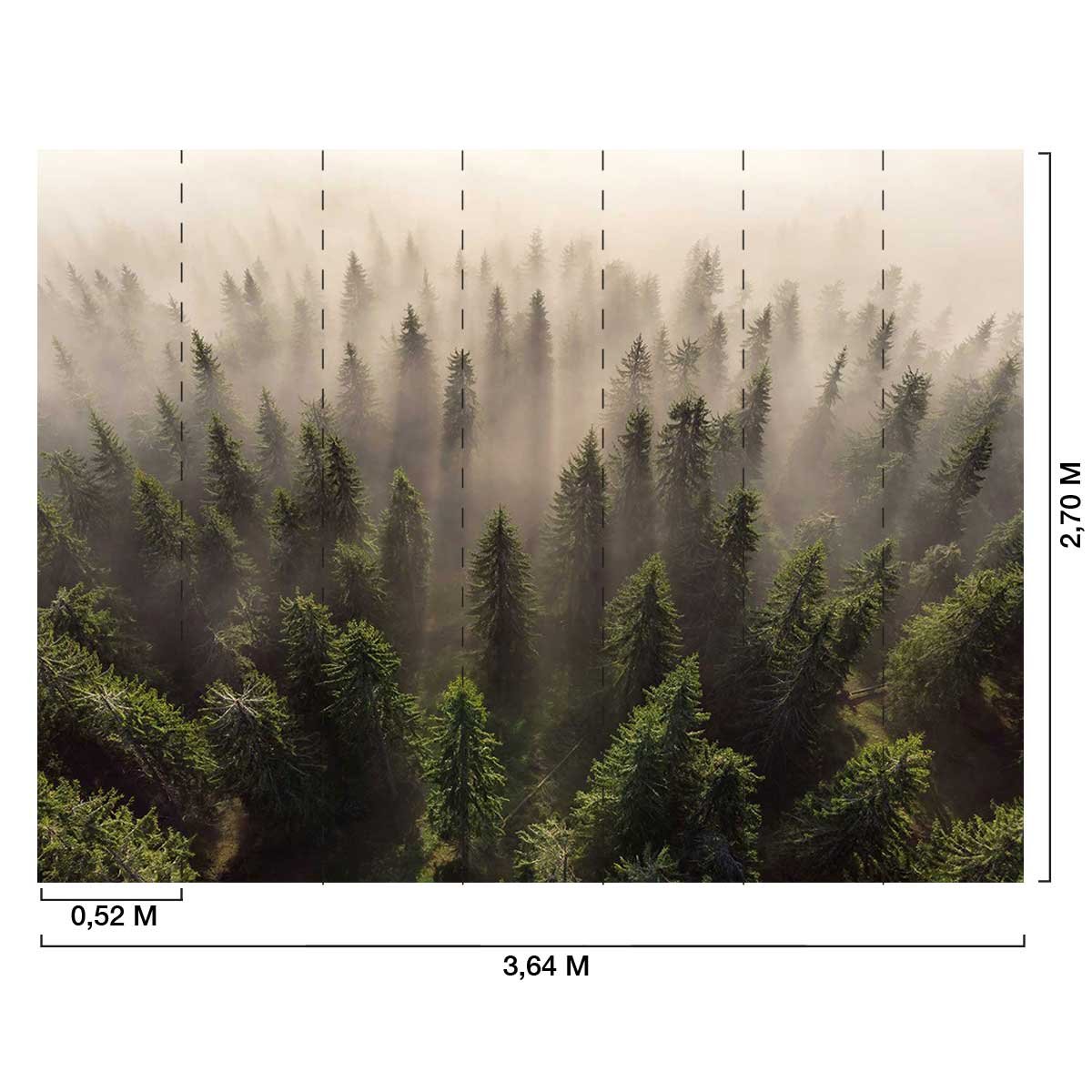 Papier peint l'armée des sapins intissé, HEXOA