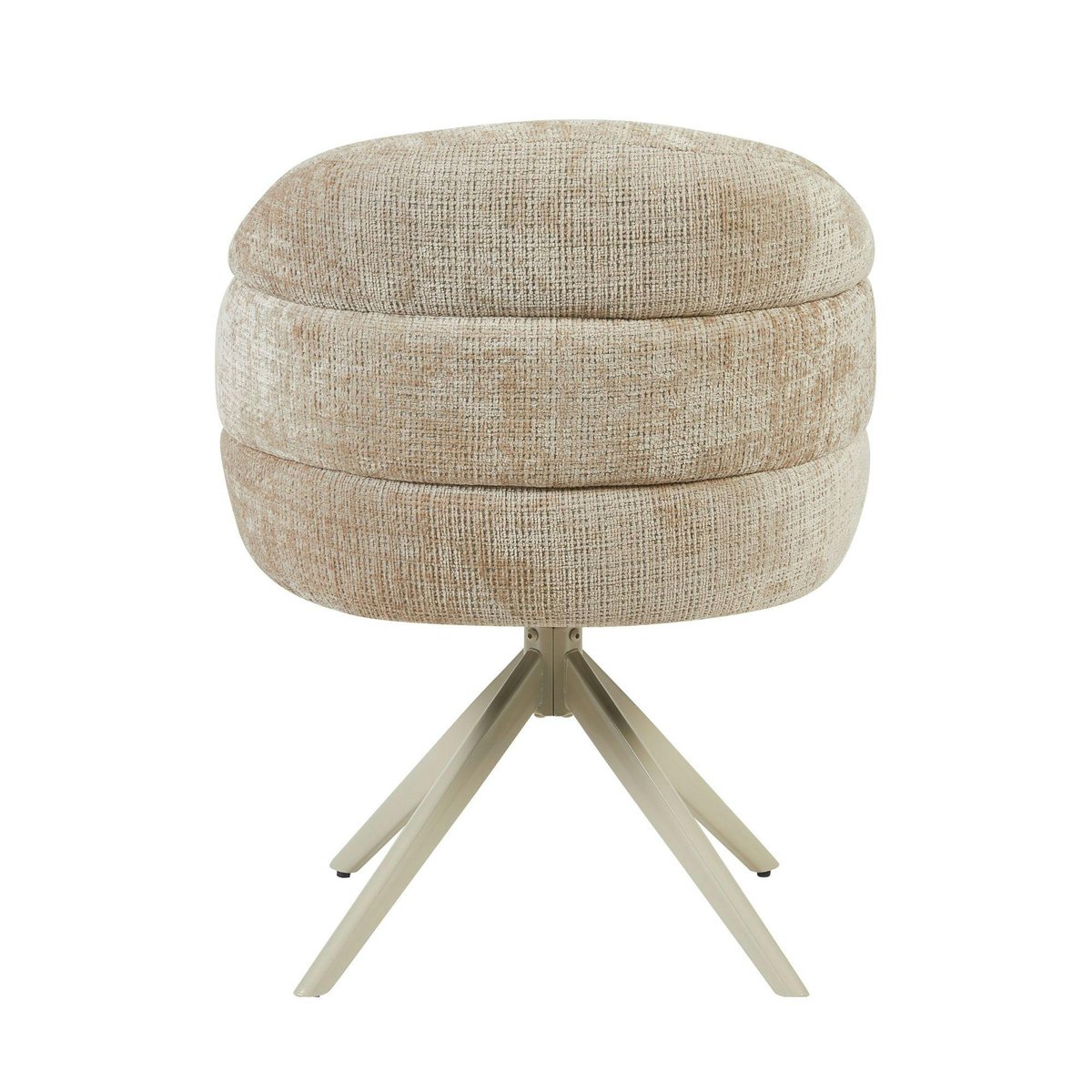 Chaise arrondie pivotante dossier structuré (lot de 2) CORTINA beige, PIER IMPORT