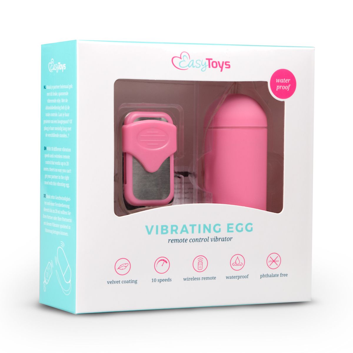 Œuf vibrant avec commande à distance rose, EASY TOYS