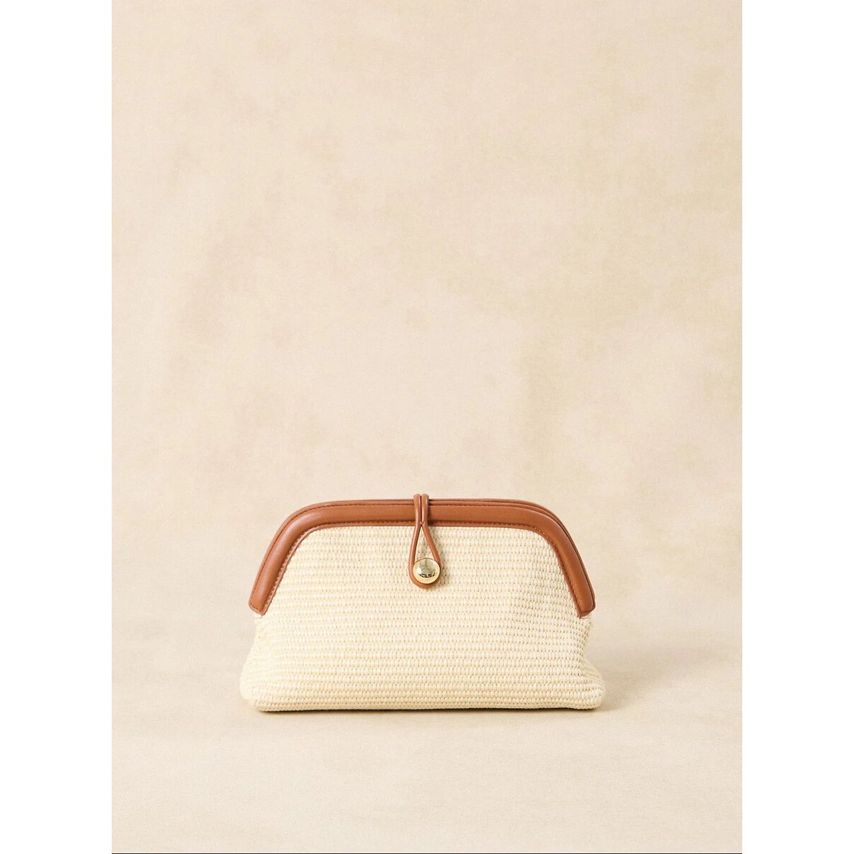 Sac pochette en raphia, SUMMER ecru, PETITE MENDIGOTE
