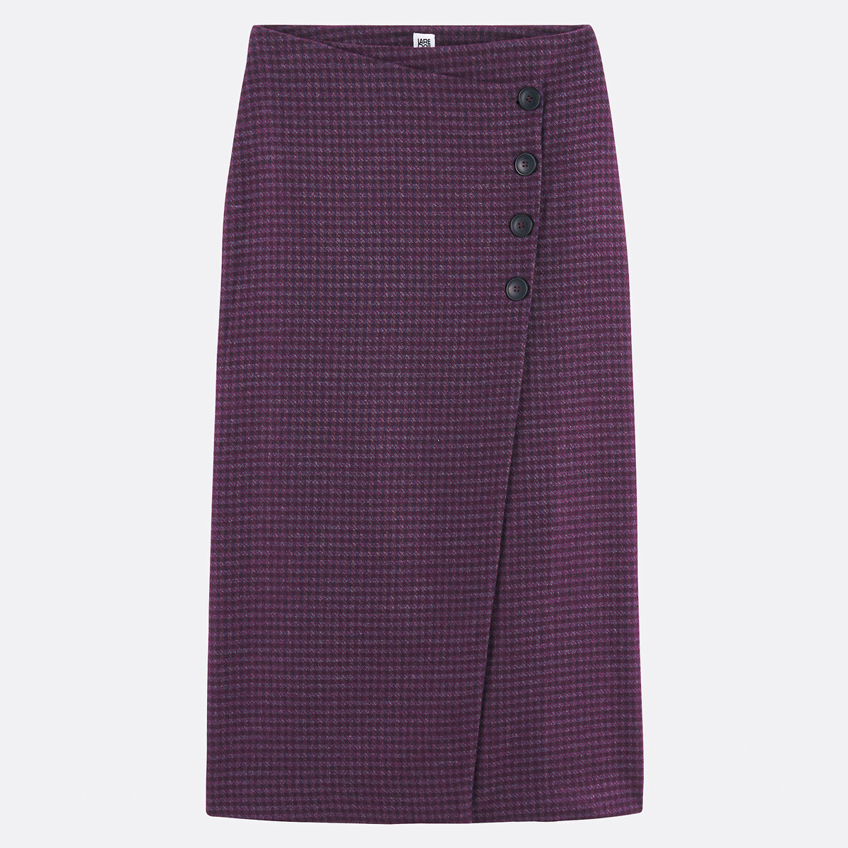 Checked Wrapover Maxi Skirt purple checks, LA REDOUTE COLLECTIONS