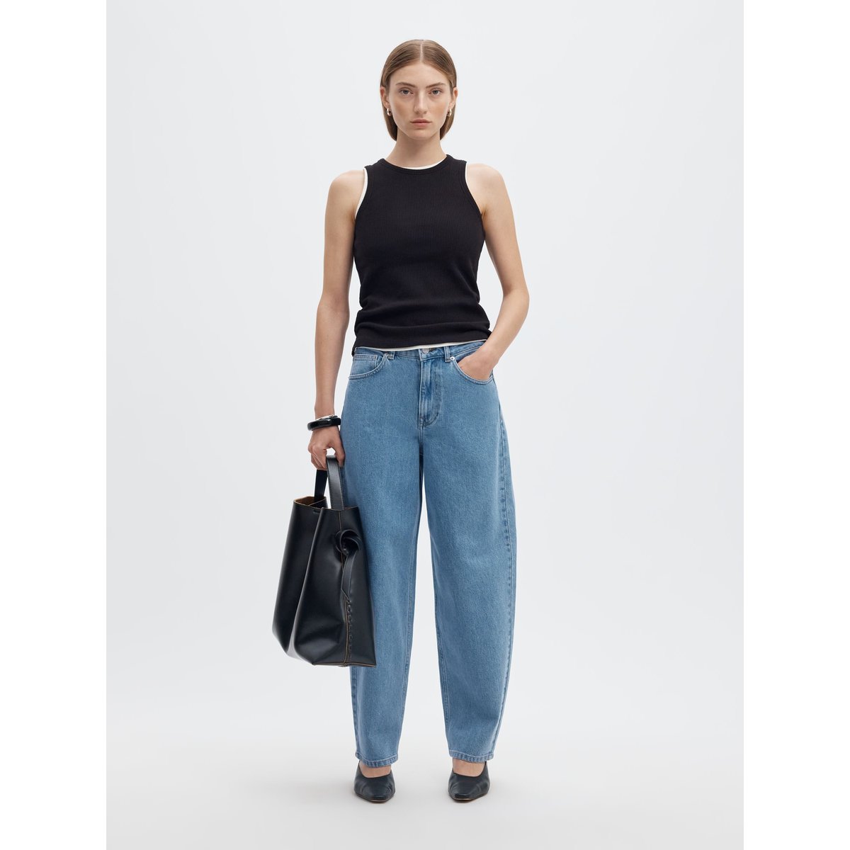 Jeans Barrel bleu - light blue denim1, SELECTED